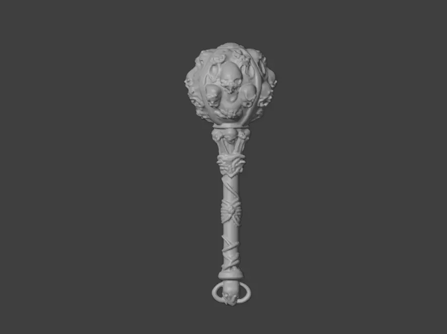 Cursed Skull Scepter Low-poly 3D model_14
