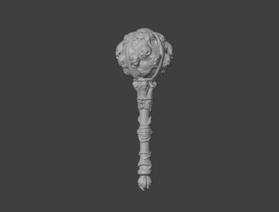 Cursed Skull Scepter Low-poly 3D model_17
