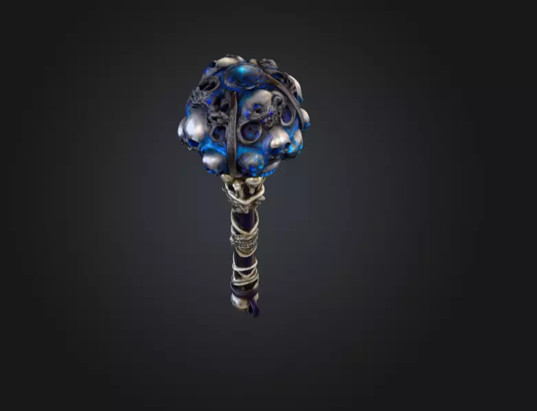 Cursed Skull Scepter Low-poly 3D model_6