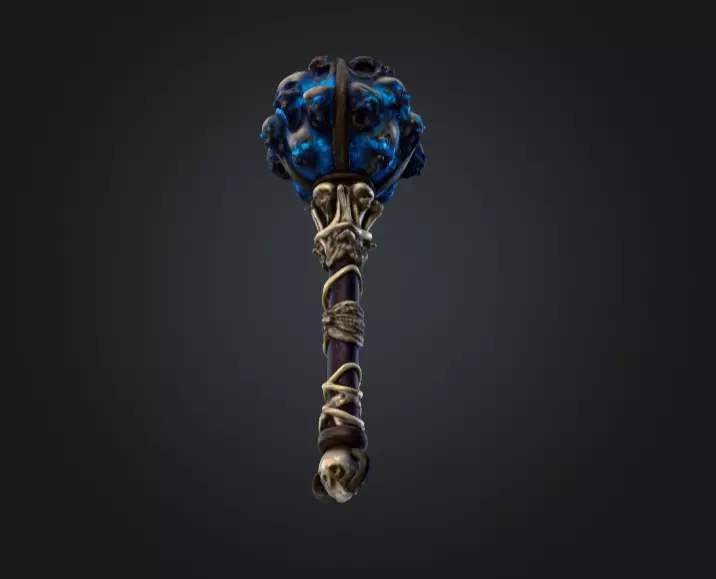 Cursed Skull Scepter Low-poly 3D model_10