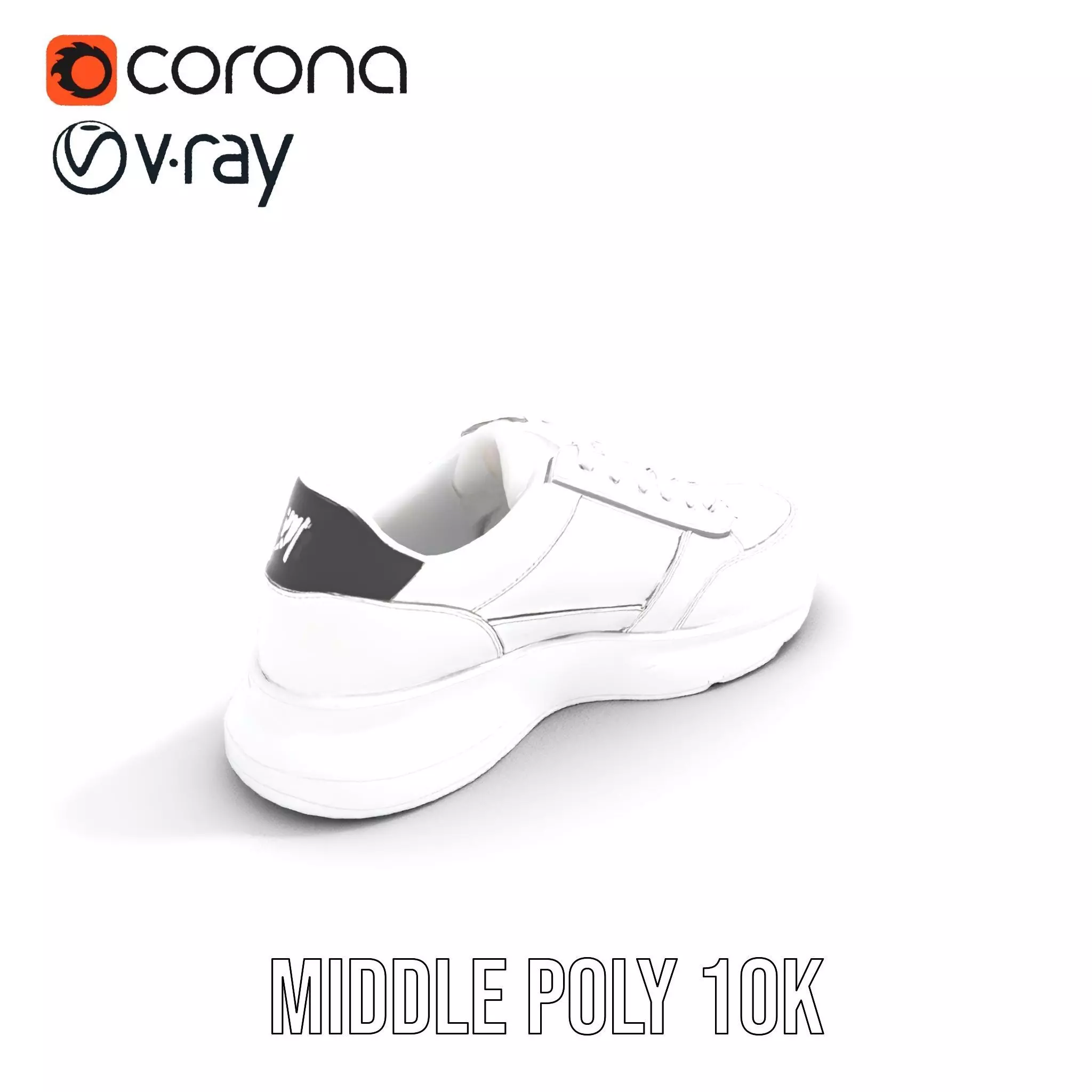 Sleek White Sneaker model pack Low-poly 3D model_5