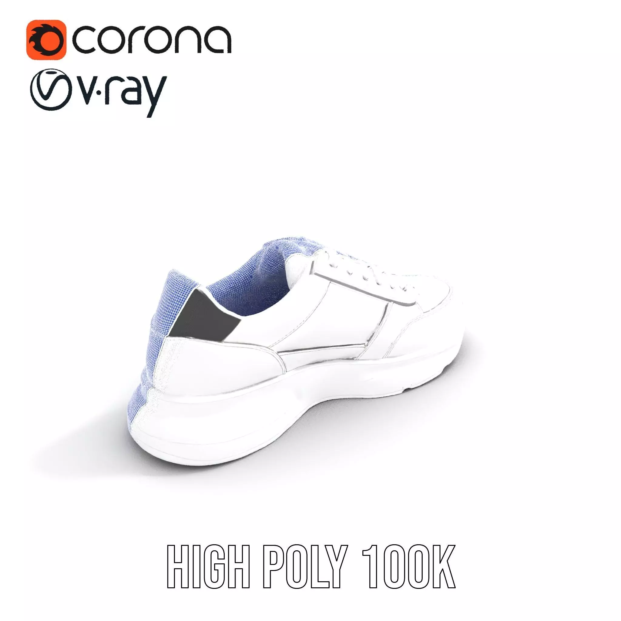 Sleek White Sneaker model pack Low-poly 3D model_32