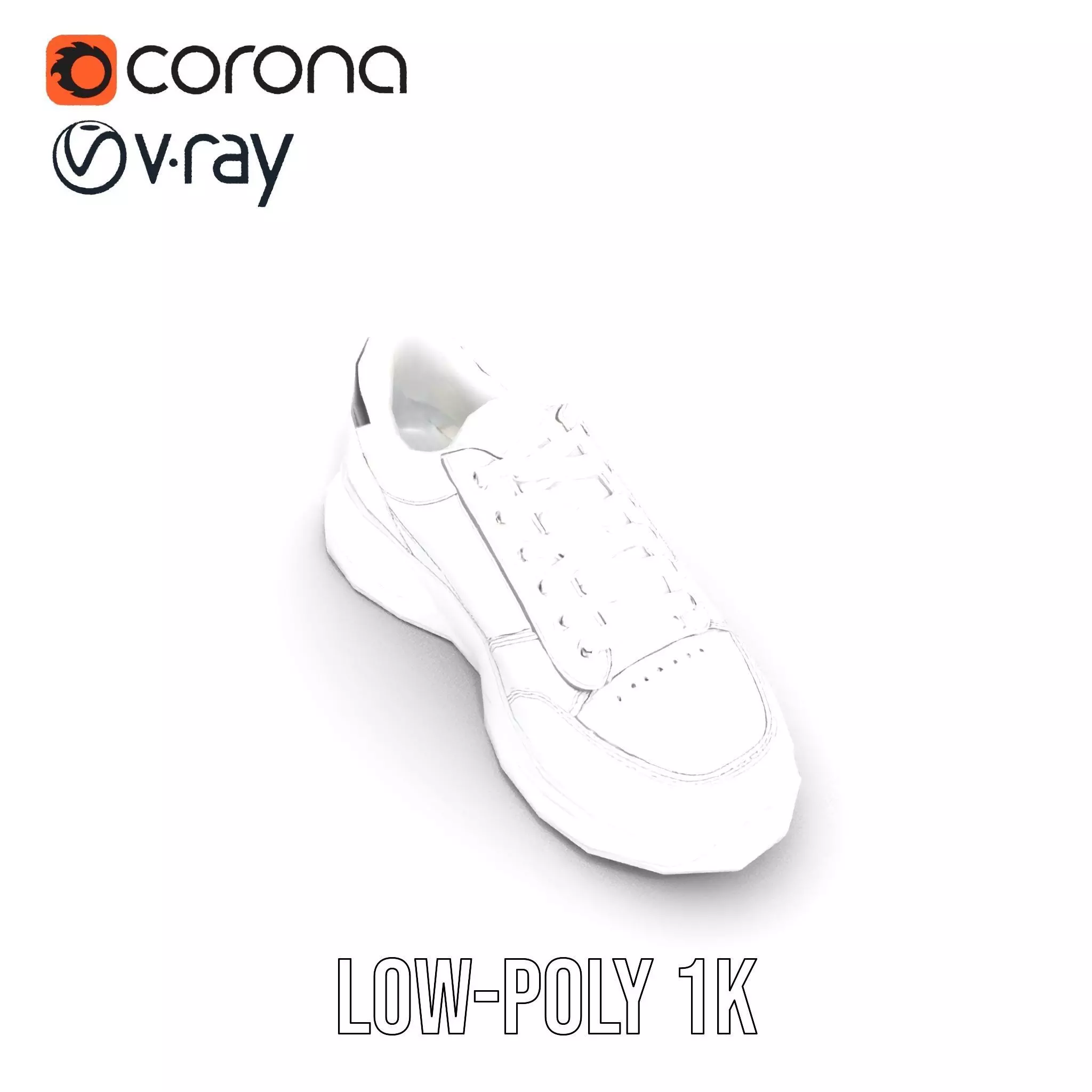 Sleek White Sneaker model pack Low-poly 3D model_14