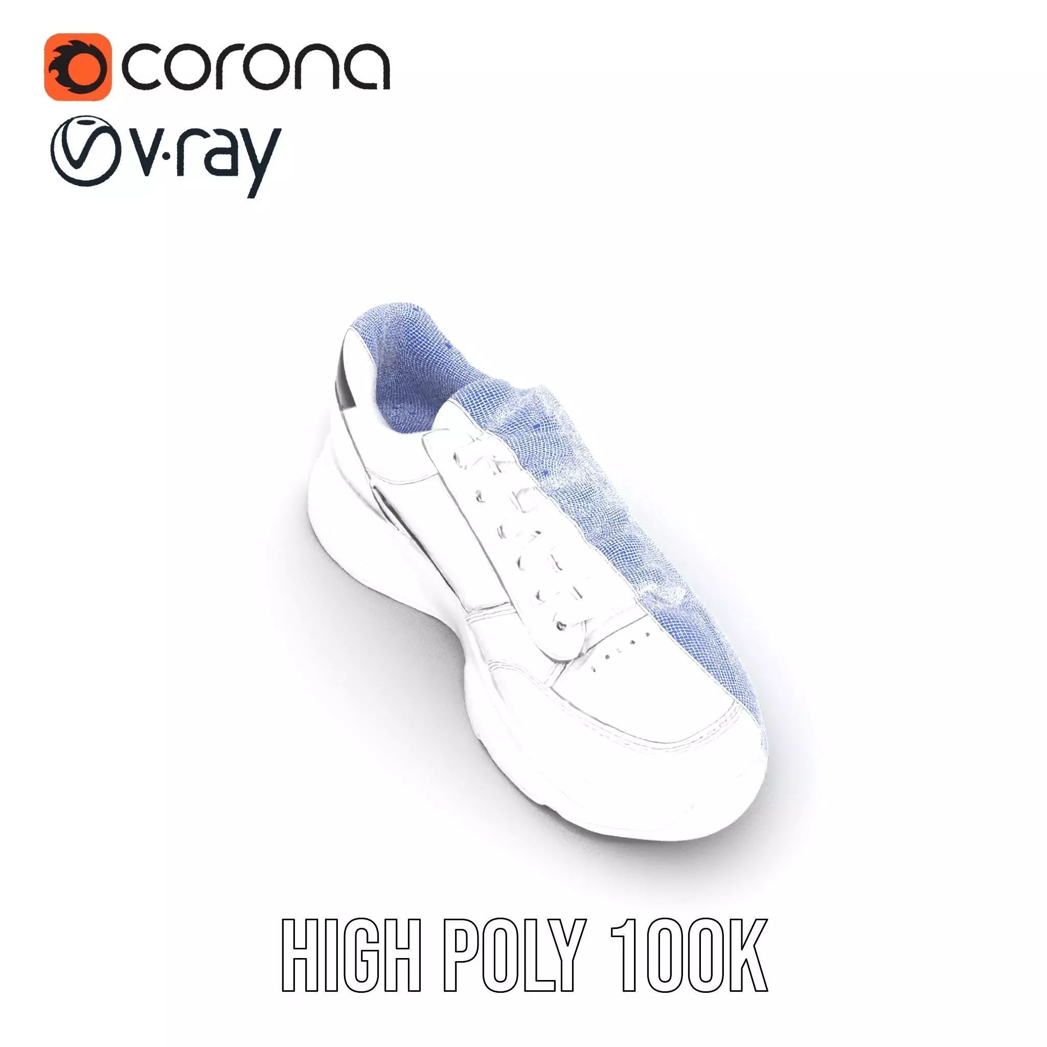Sleek White Sneaker model pack Low-poly 3D model_33