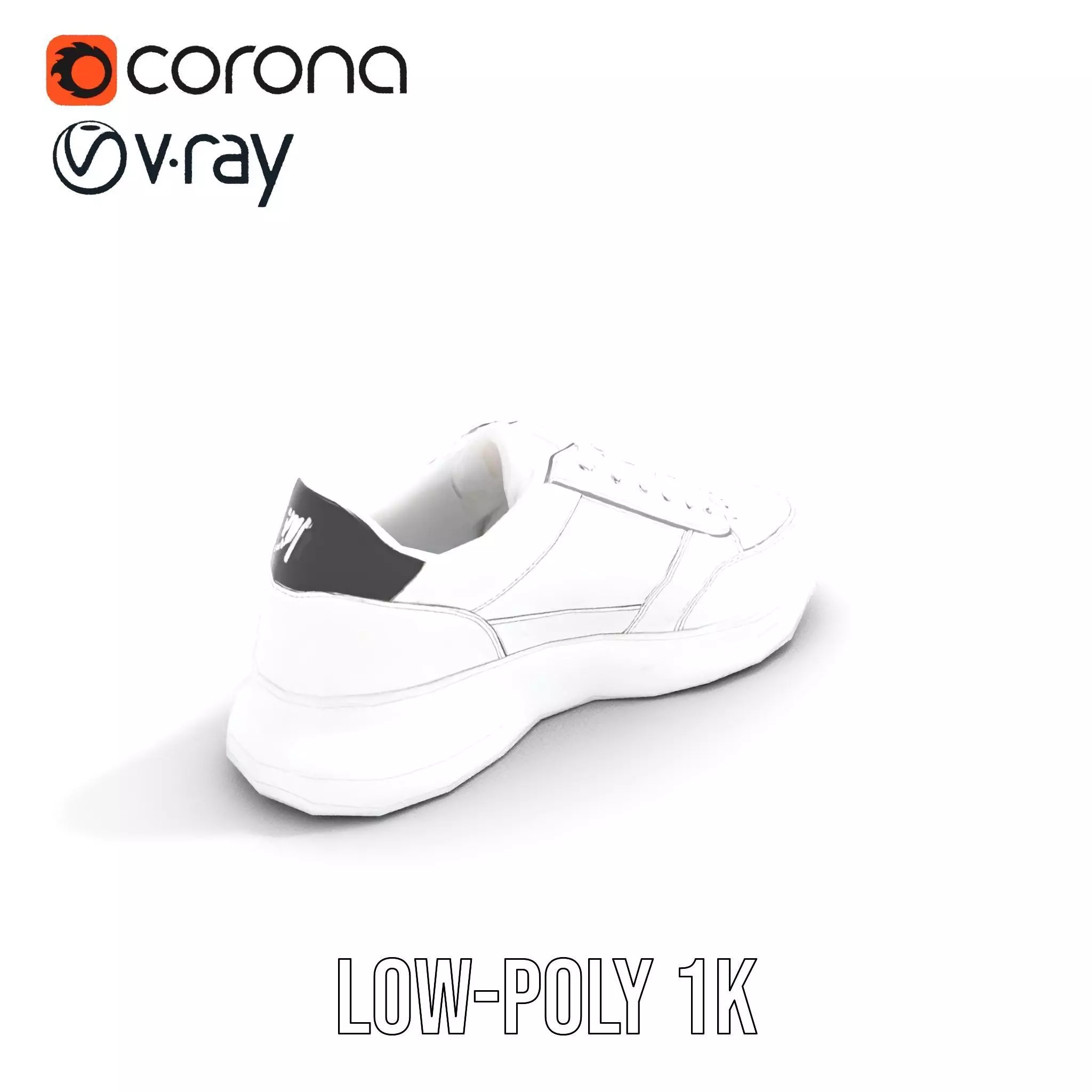 Sleek White Sneaker model pack Low-poly 3D model_9