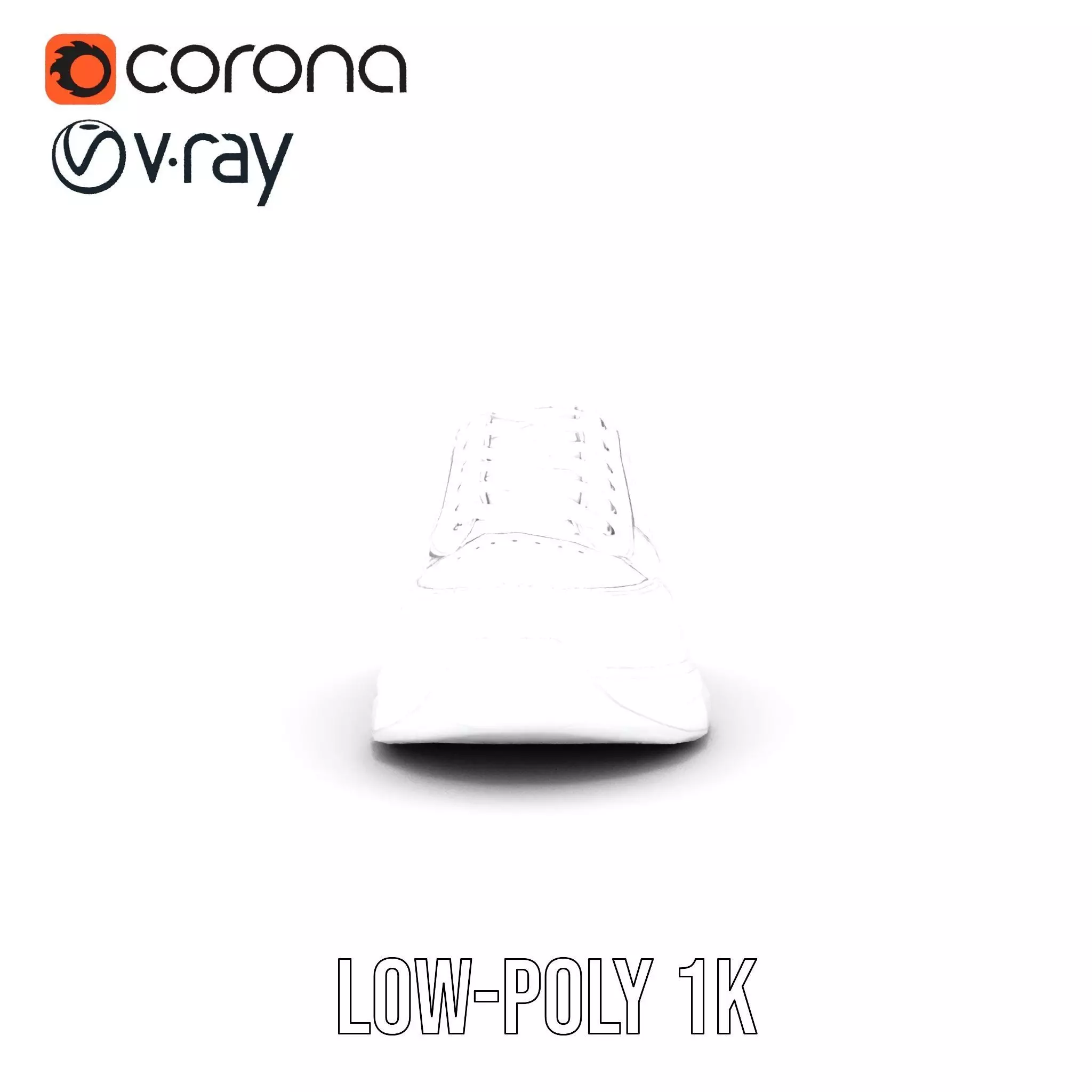 Sleek White Sneaker model pack Low-poly 3D model_17