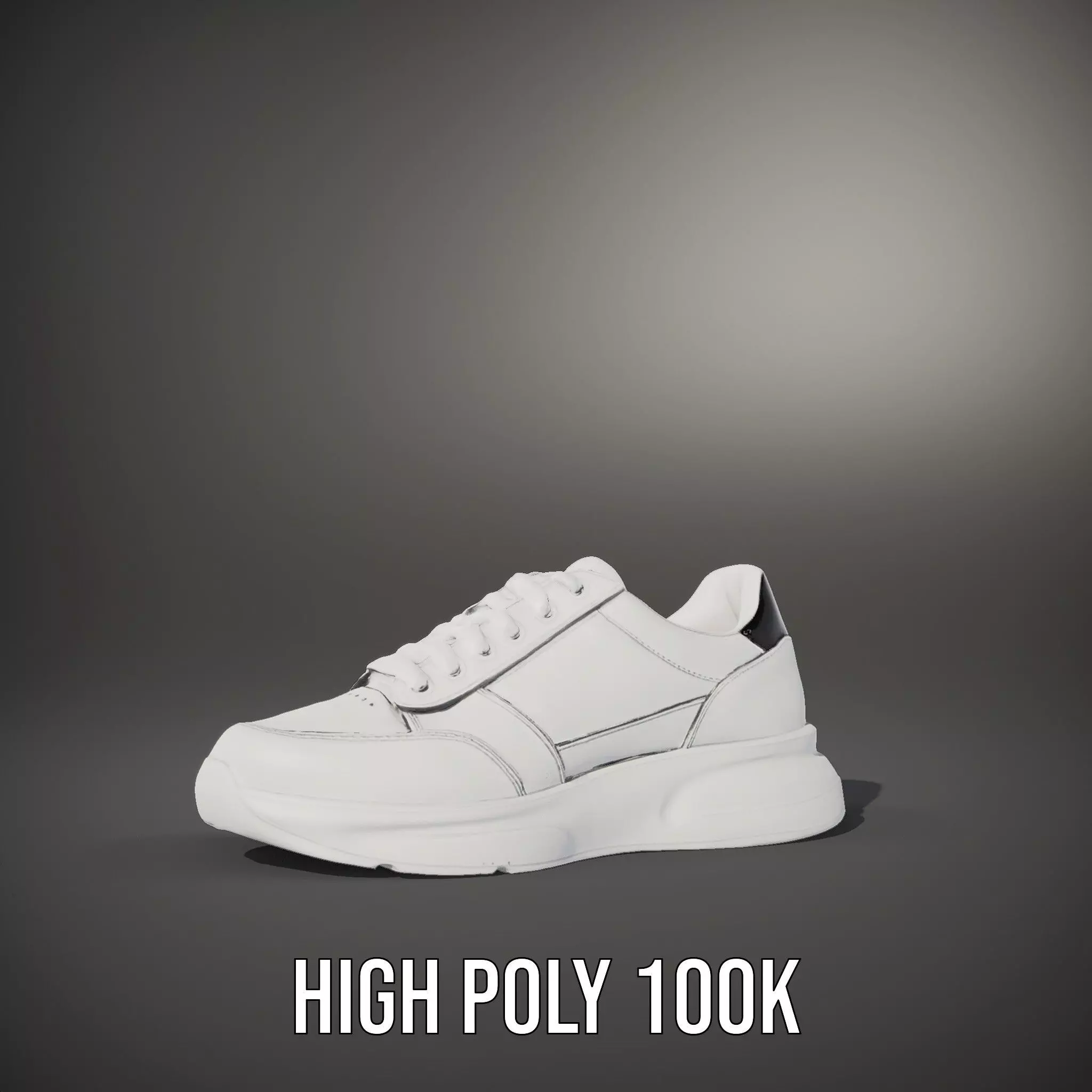 Sleek White Sneaker model pack Low-poly 3D model_8