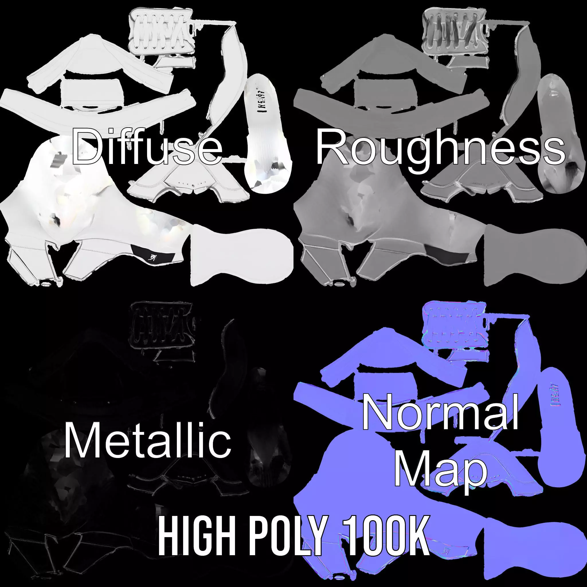 Sleek White Sneaker model pack Low-poly 3D model_3