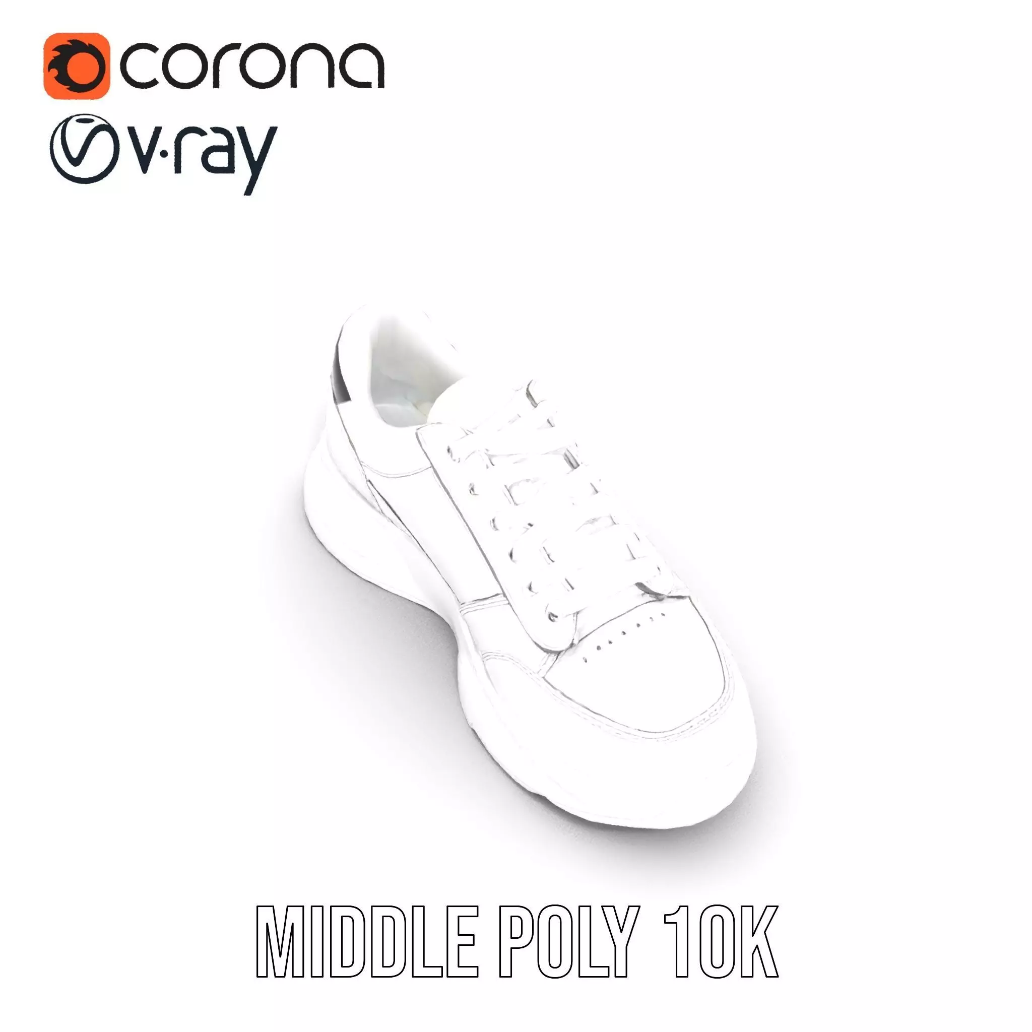 Sleek White Sneaker model pack Low-poly 3D model_6