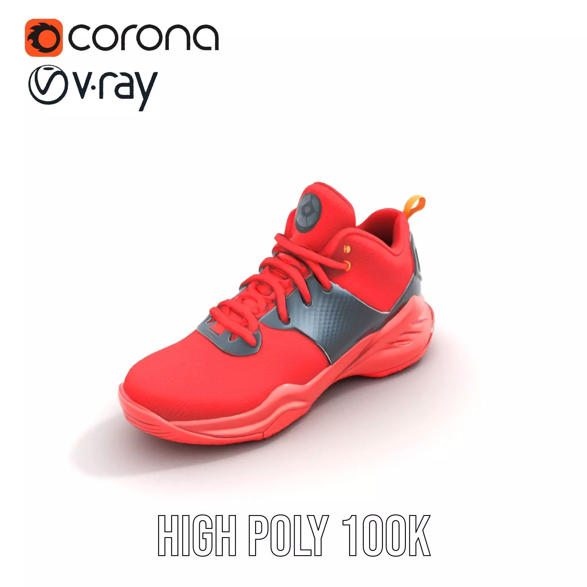 Vivid Red Sneaker model pack Low-poly 3D model_29
