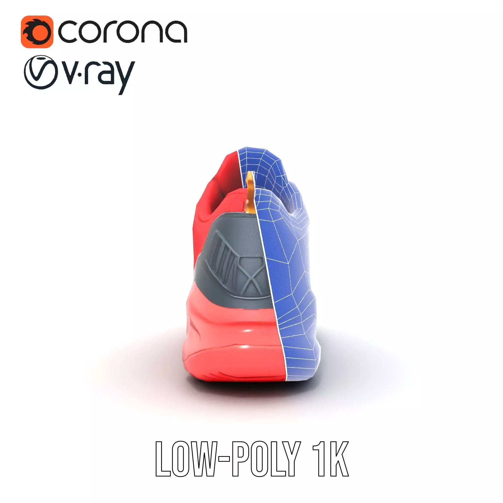 Vivid Red Sneaker model pack Low-poly 3D model_25