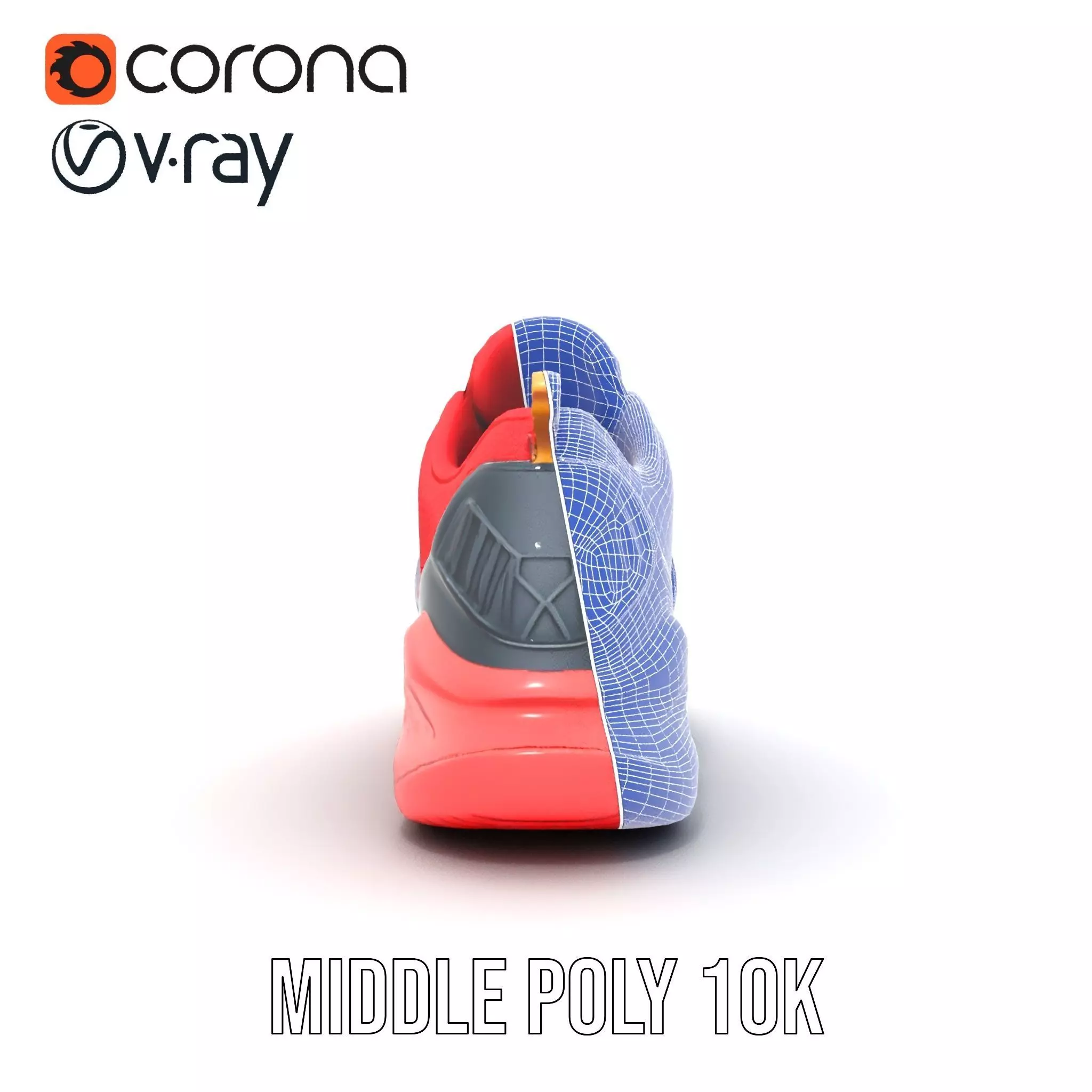 Vivid Red Sneaker model pack Low-poly 3D model_30