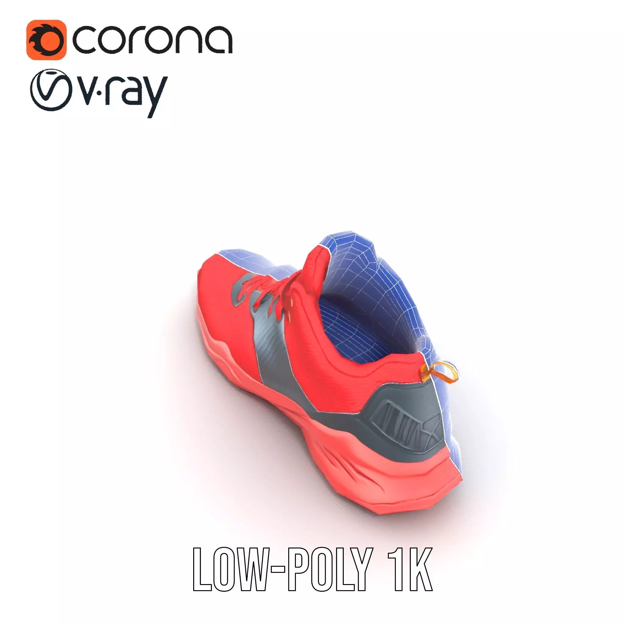 Vivid Red Sneaker model pack Low-poly 3D model_31