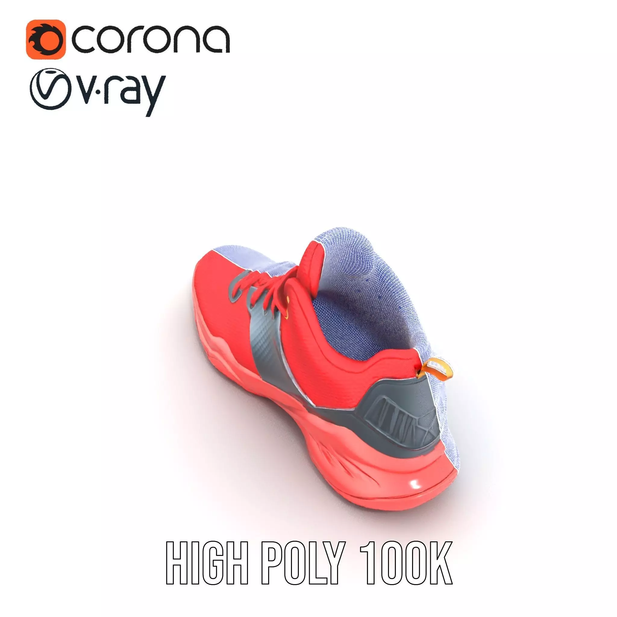 Vivid Red Sneaker model pack Low-poly 3D model_32