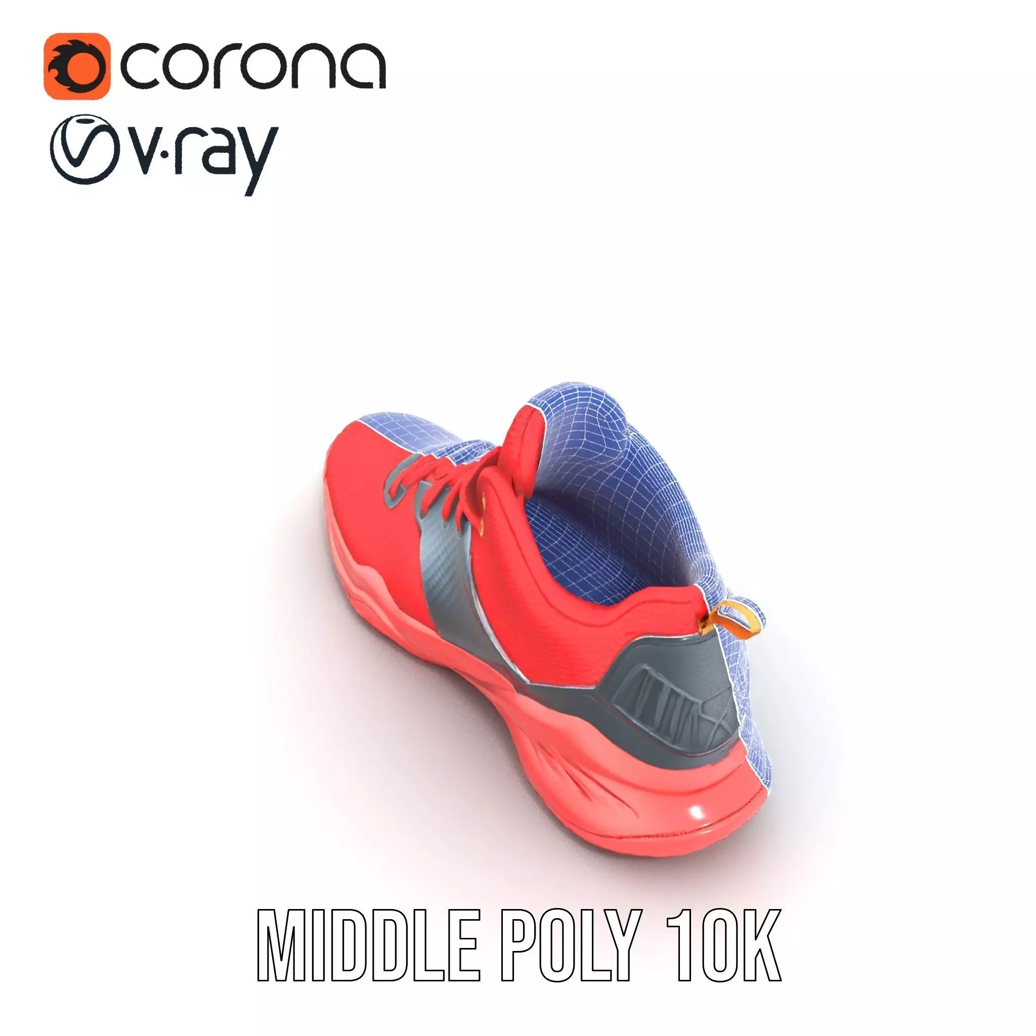 Vivid Red Sneaker model pack Low-poly 3D model_27