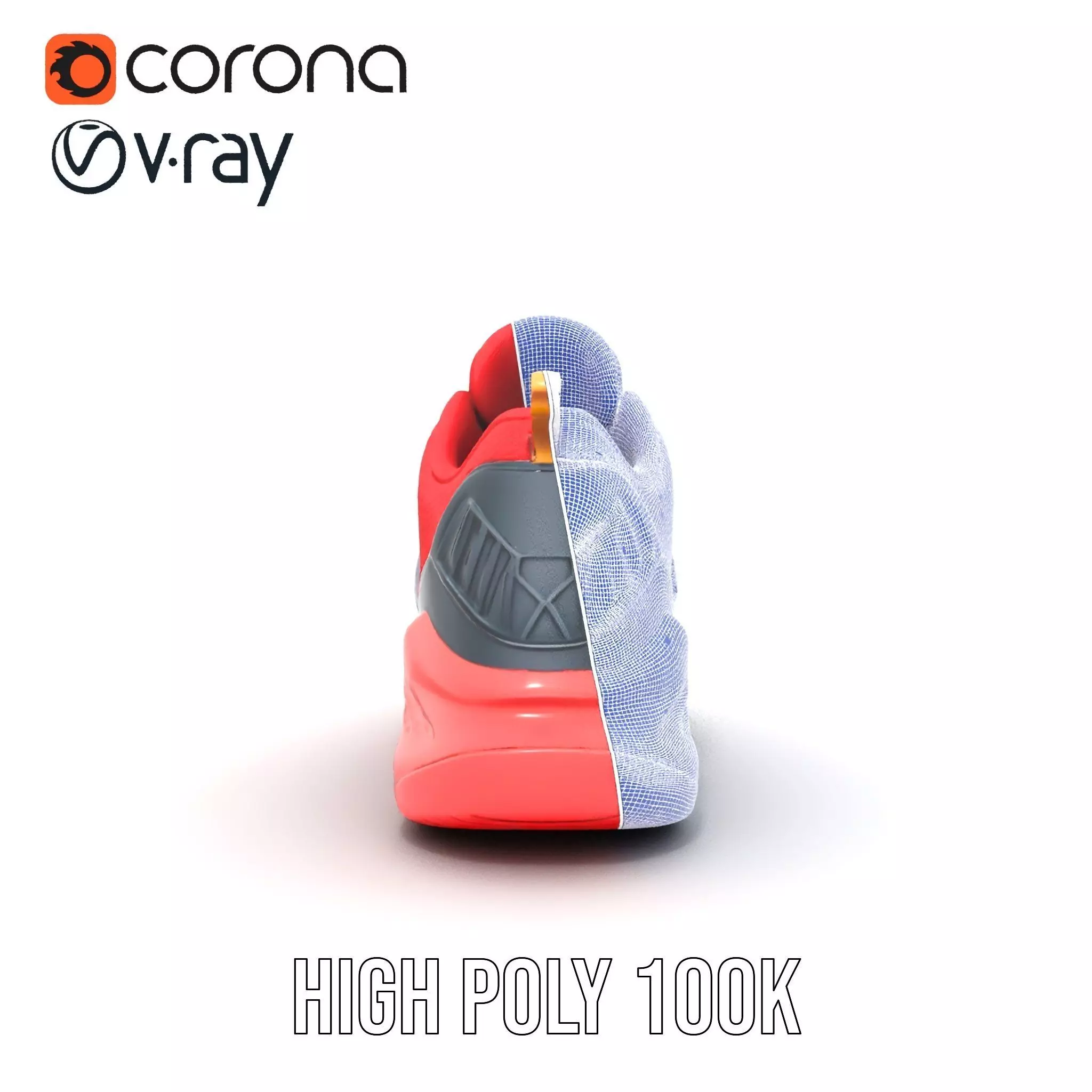 Vivid Red Sneaker model pack Low-poly 3D model_34