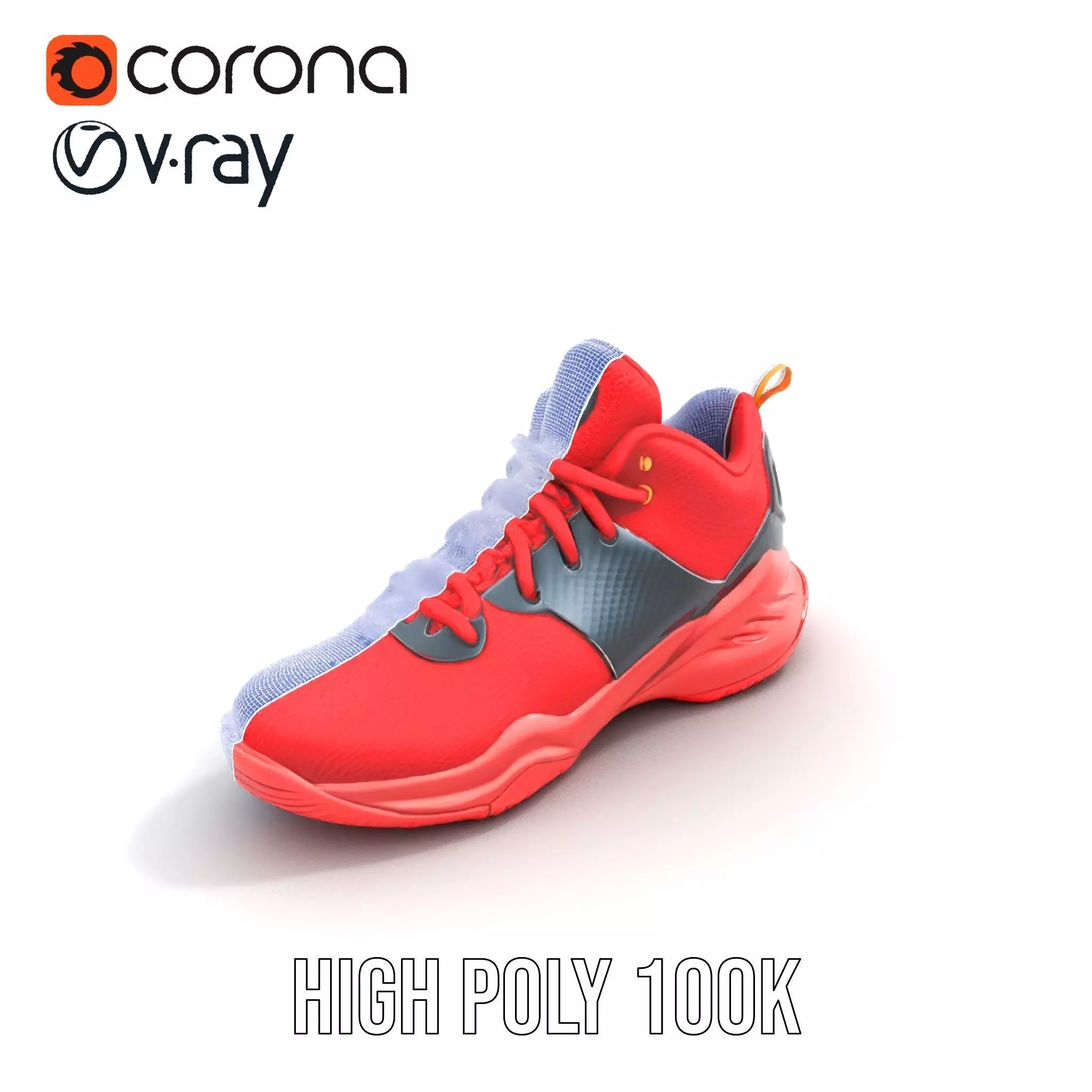 Vivid Red Sneaker model pack Low-poly 3D model_20