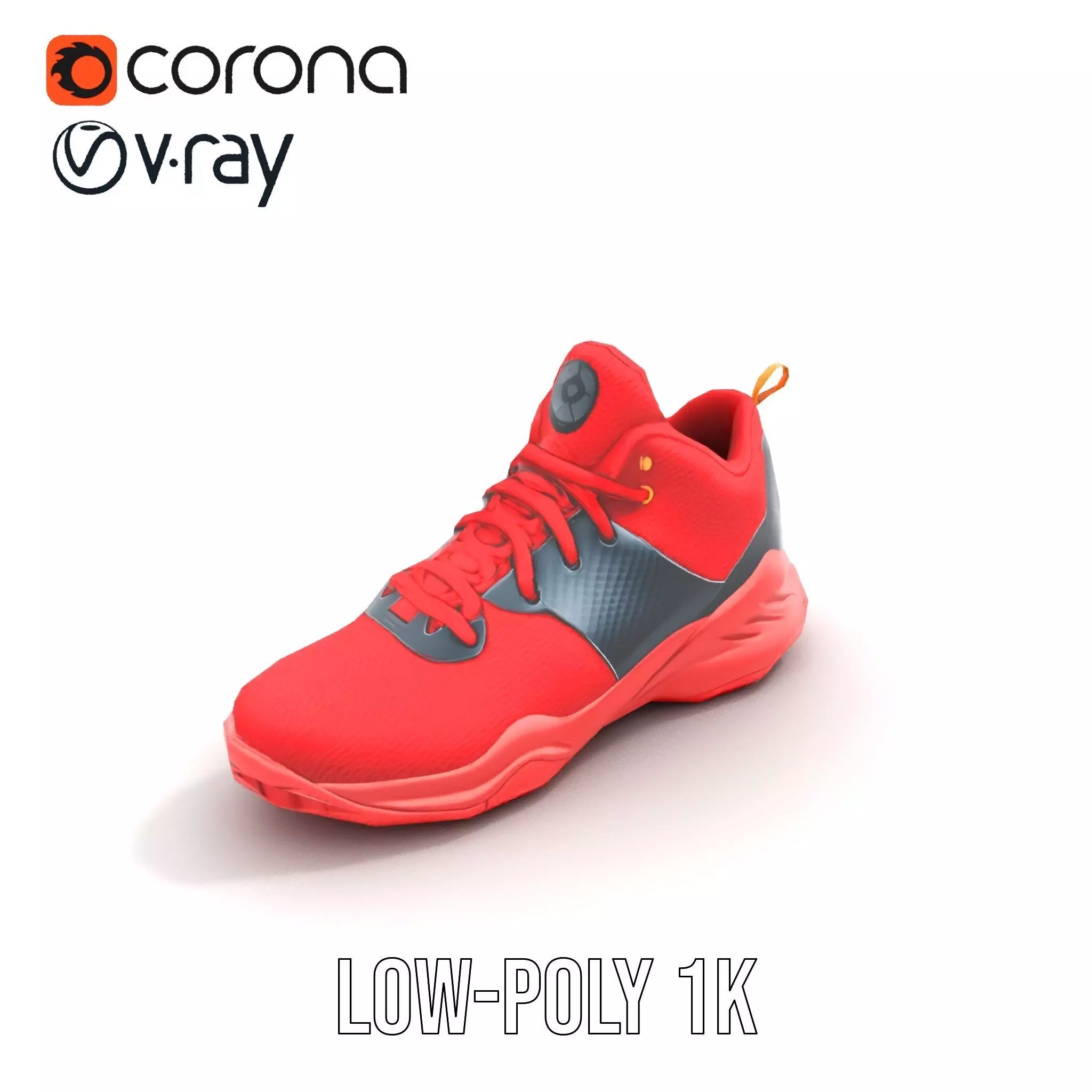Vivid Red Sneaker model pack Low-poly 3D model_14
