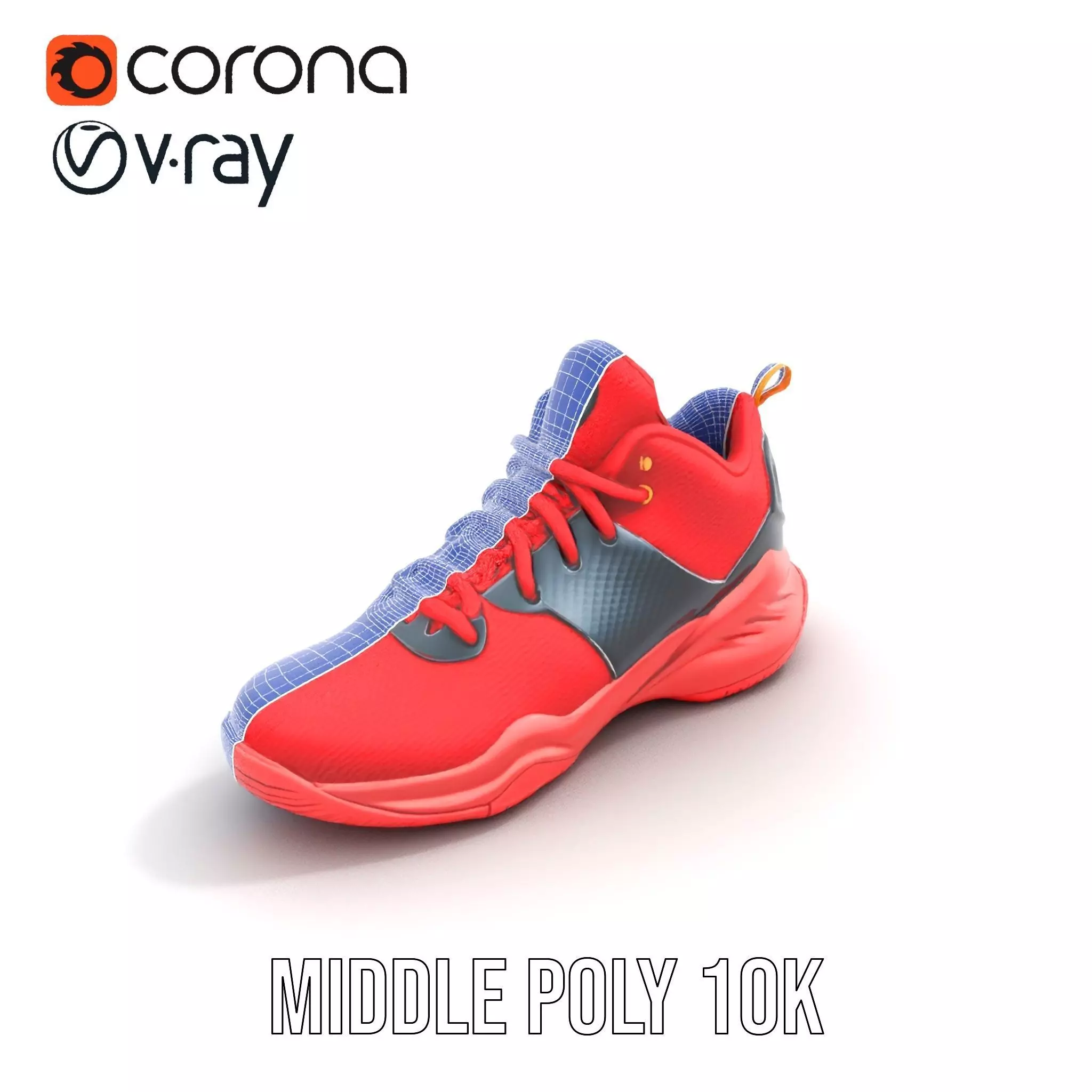 Vivid Red Sneaker model pack Low-poly 3D model_15