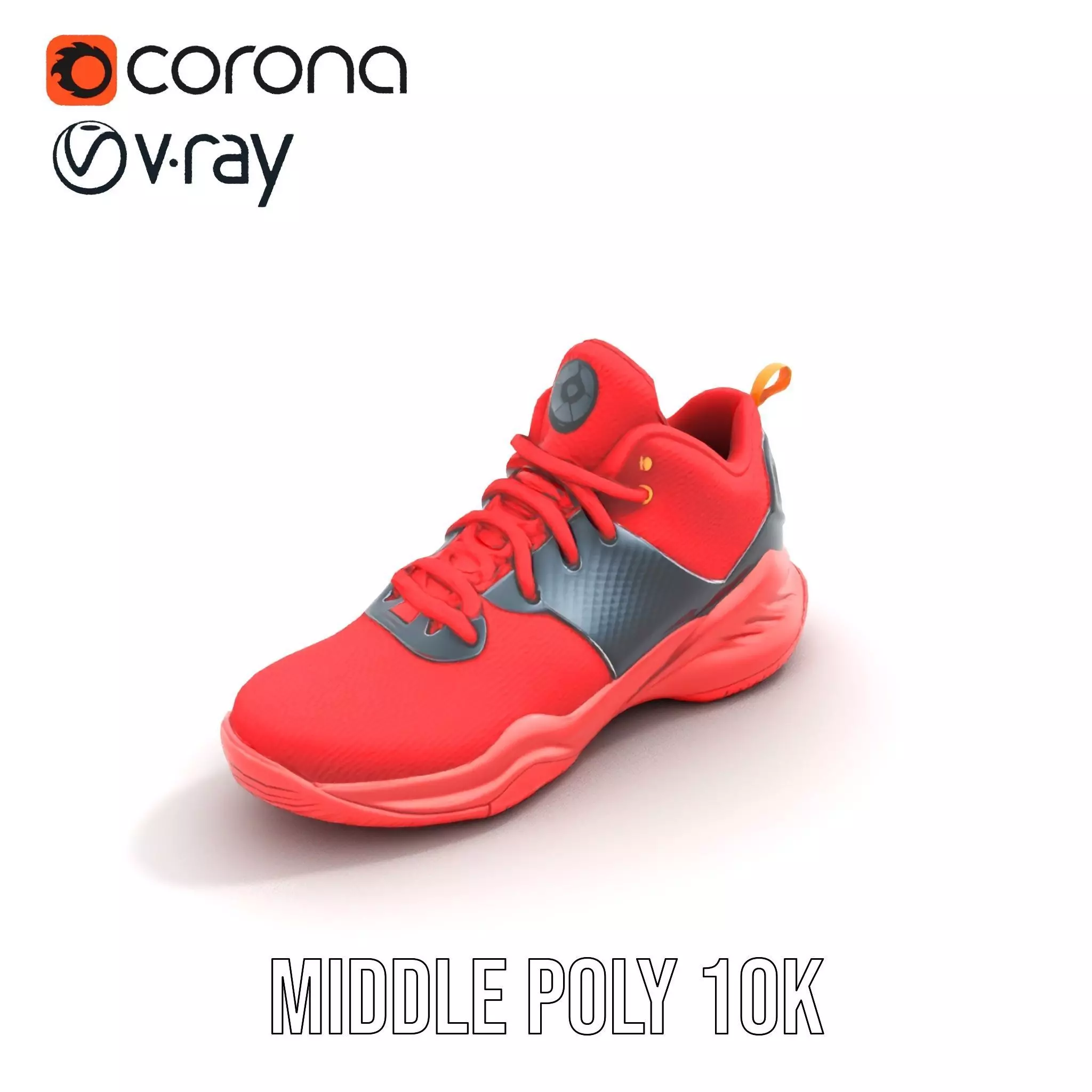 Vivid Red Sneaker model pack Low-poly 3D model_5