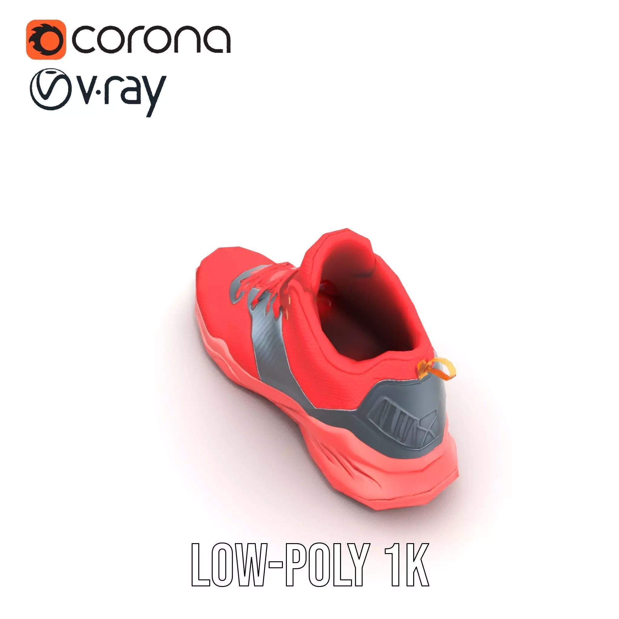 Vivid Red Sneaker model pack Low-poly 3D model_9