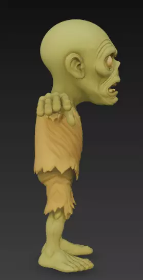 Cartoon Zombie 3D model rig 3D model_5