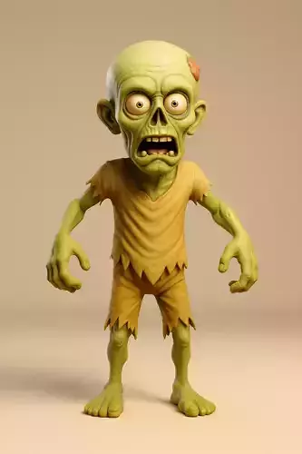 Cartoon Zombie 3D model rig