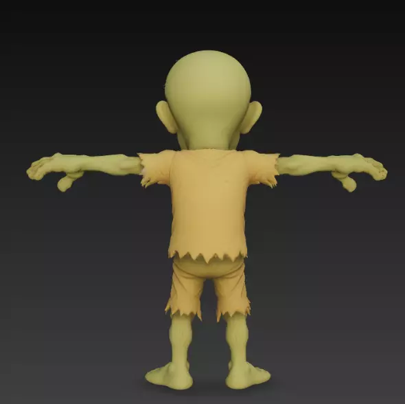 Cartoon Zombie 3D model rig 3D model_4
