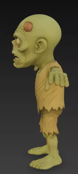 Cartoon Zombie 3D model rig 3D model_6