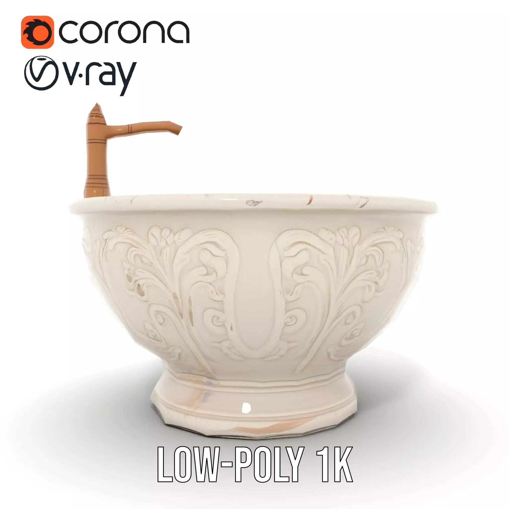 Elegant Marble Basin model pack Low-poly 3D model_22