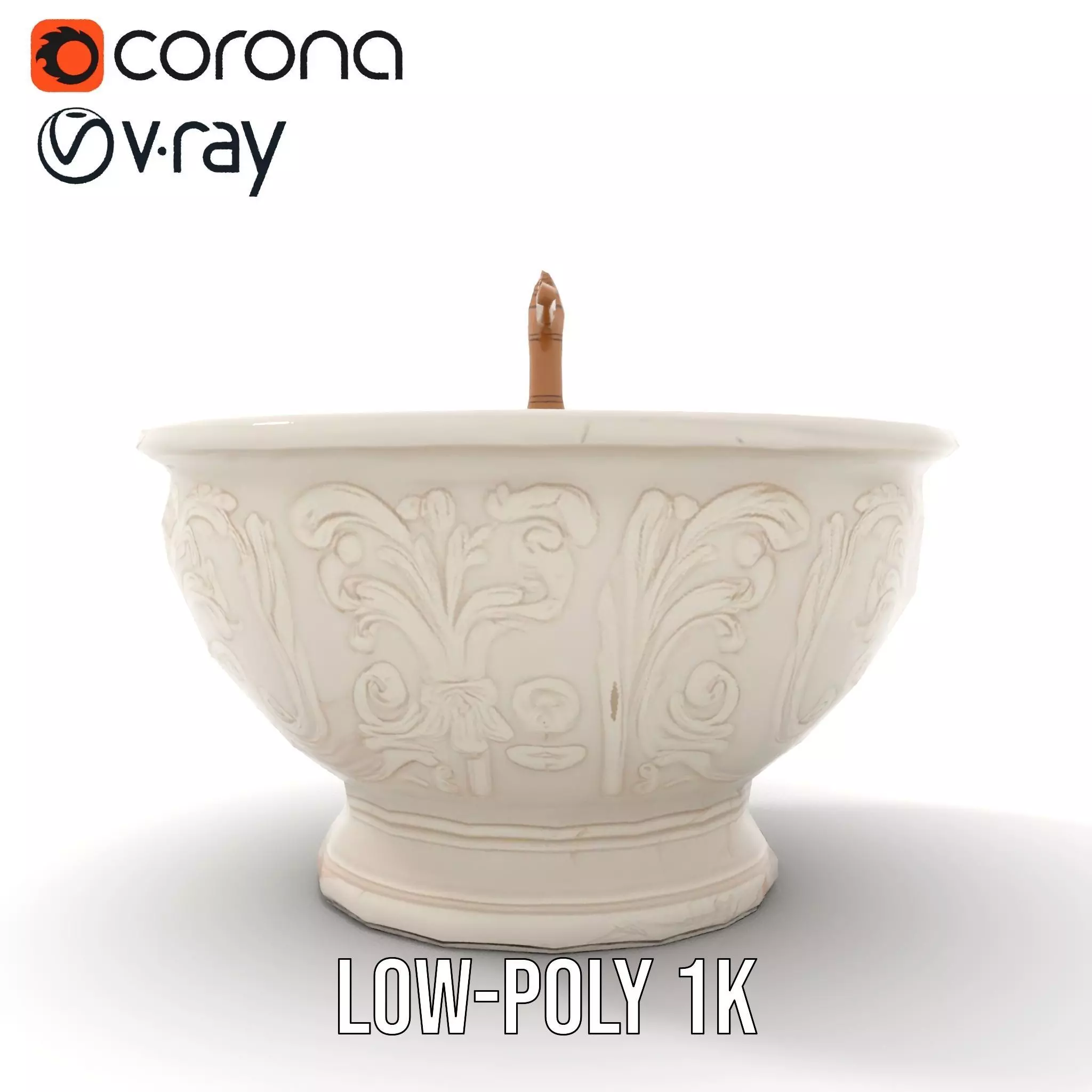 Elegant Marble Basin model pack Low-poly 3D model_16