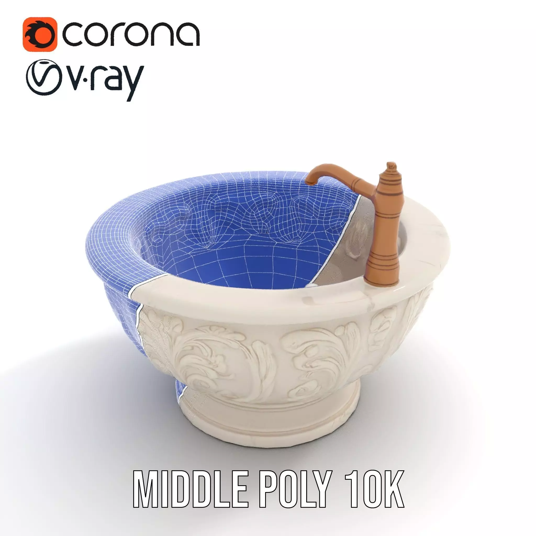 Elegant Marble Basin model pack Low-poly 3D model_21