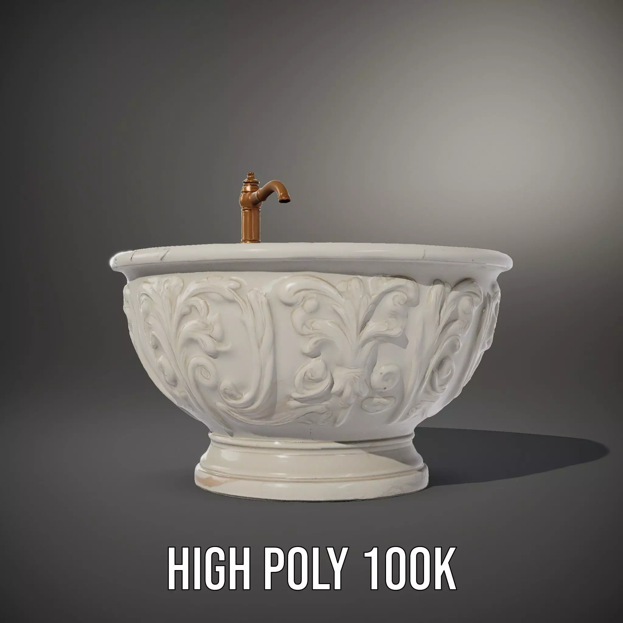 Elegant Marble Basin model pack Low-poly 3D model_8