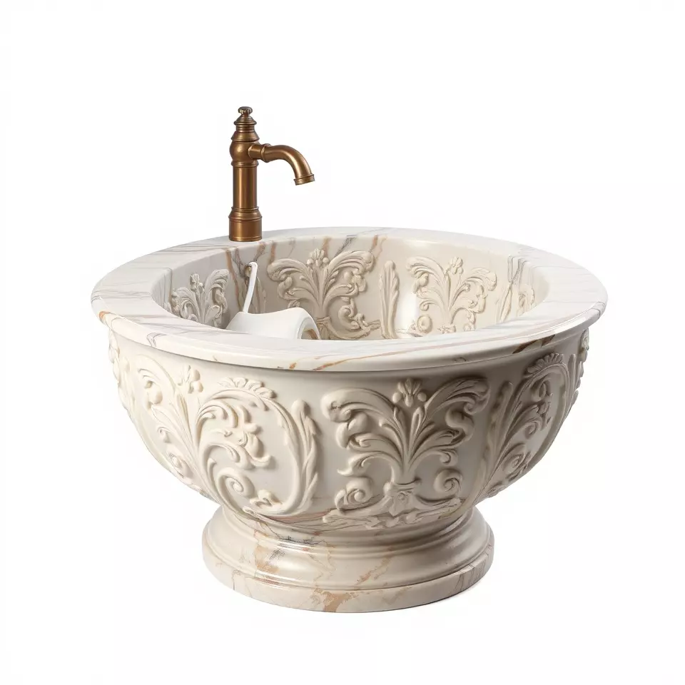 Elegant Marble Basin model pack Low-poly 3D model_2