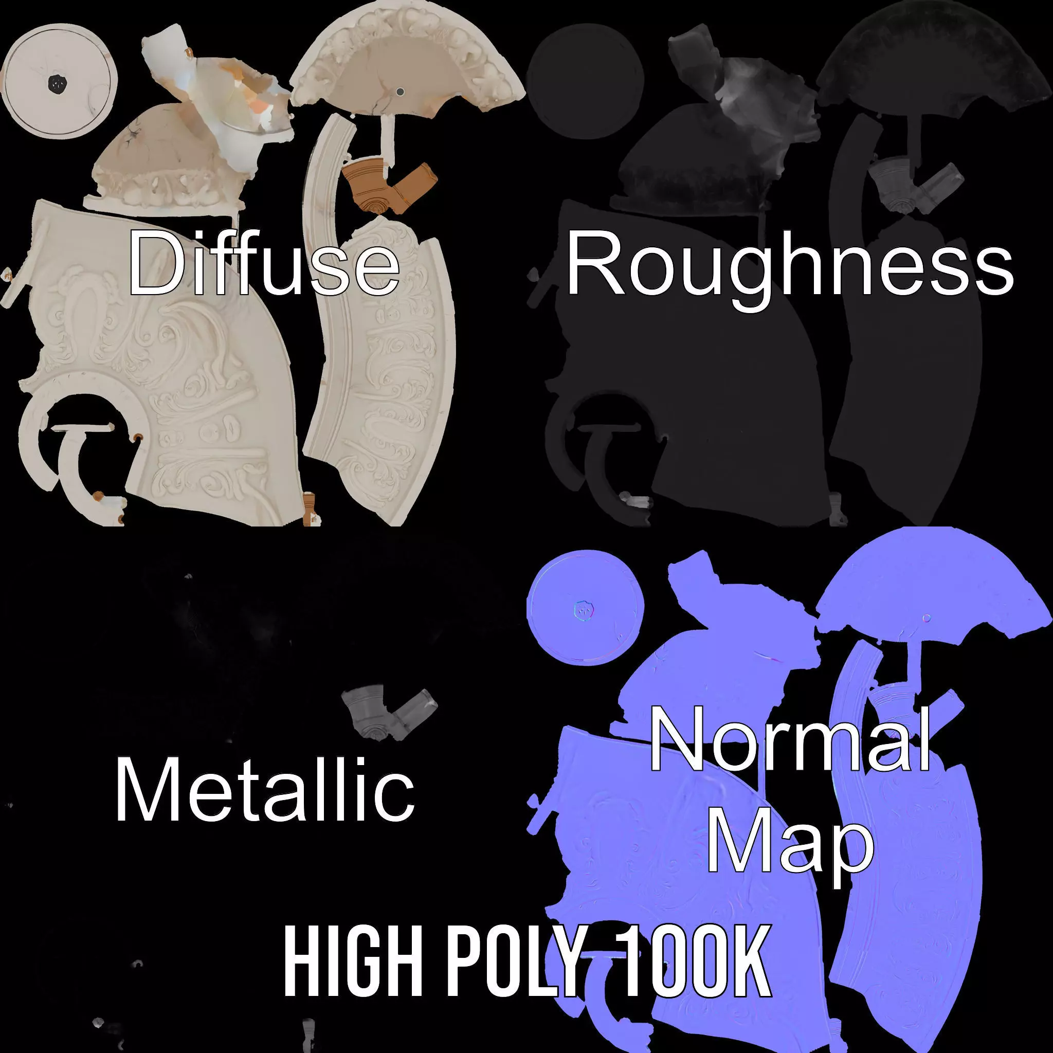 Elegant Marble Basin model pack Low-poly 3D model_3