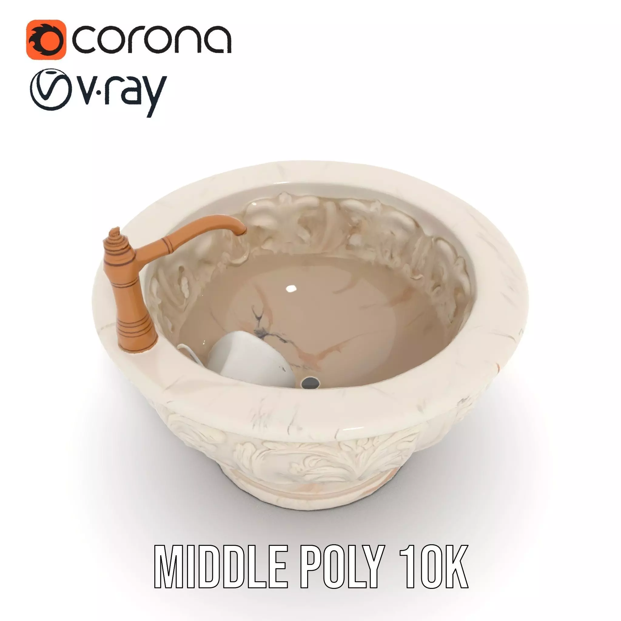 Elegant Marble Basin model pack Low-poly 3D model_27