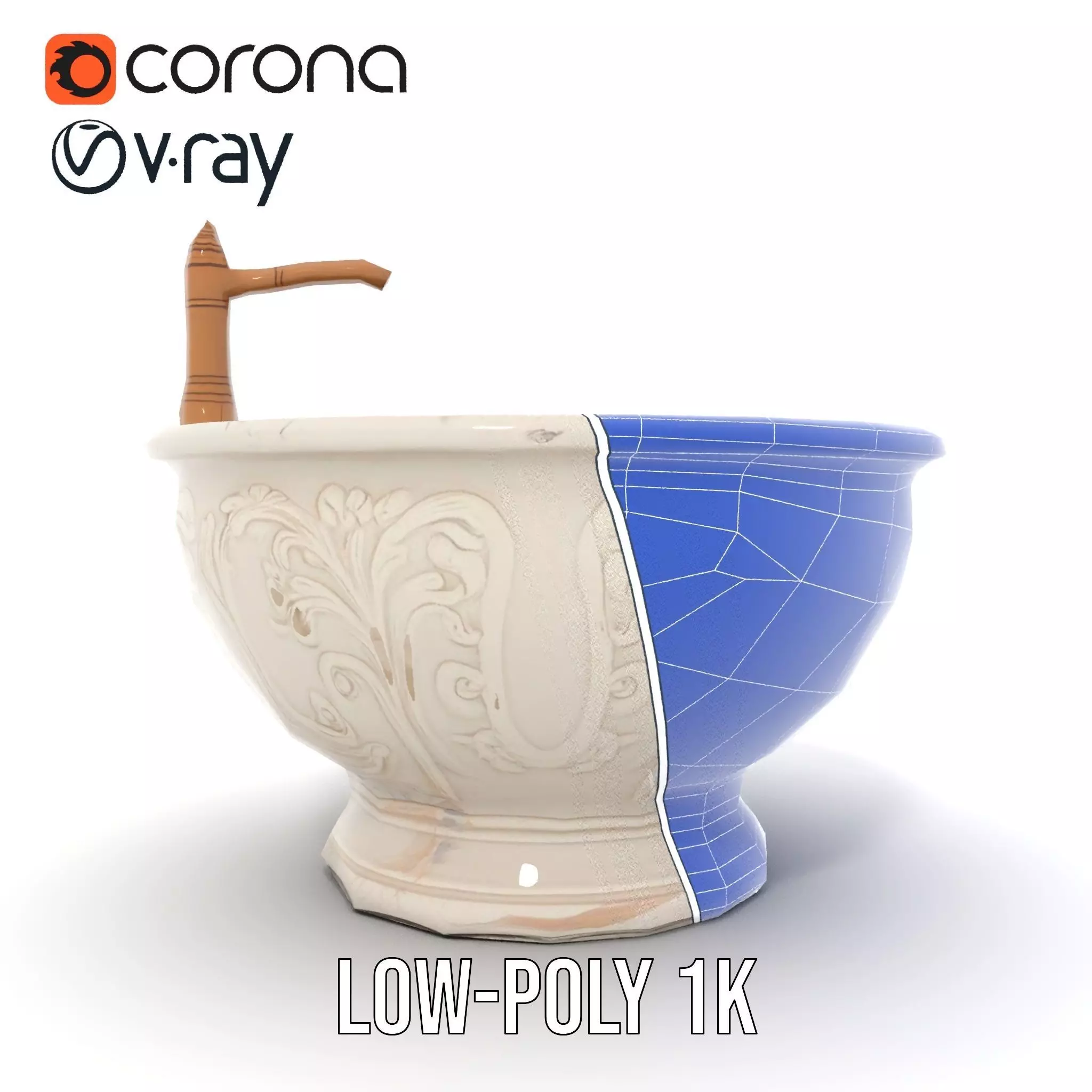 Elegant Marble Basin model pack Low-poly 3D model_31