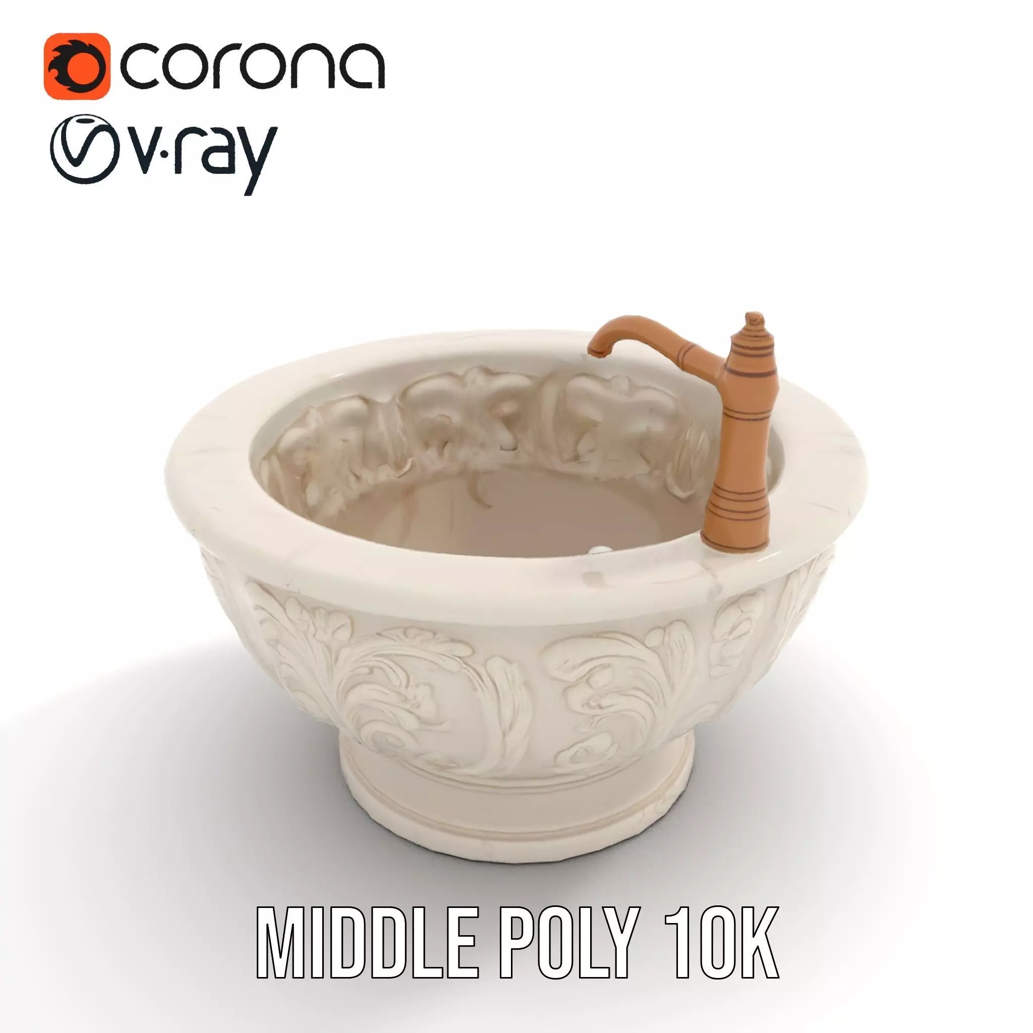 Elegant Marble Basin model pack Low-poly 3D model_11