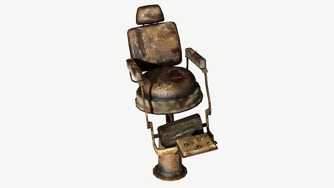 Barbershop Torture Chair Low-poly 3D model