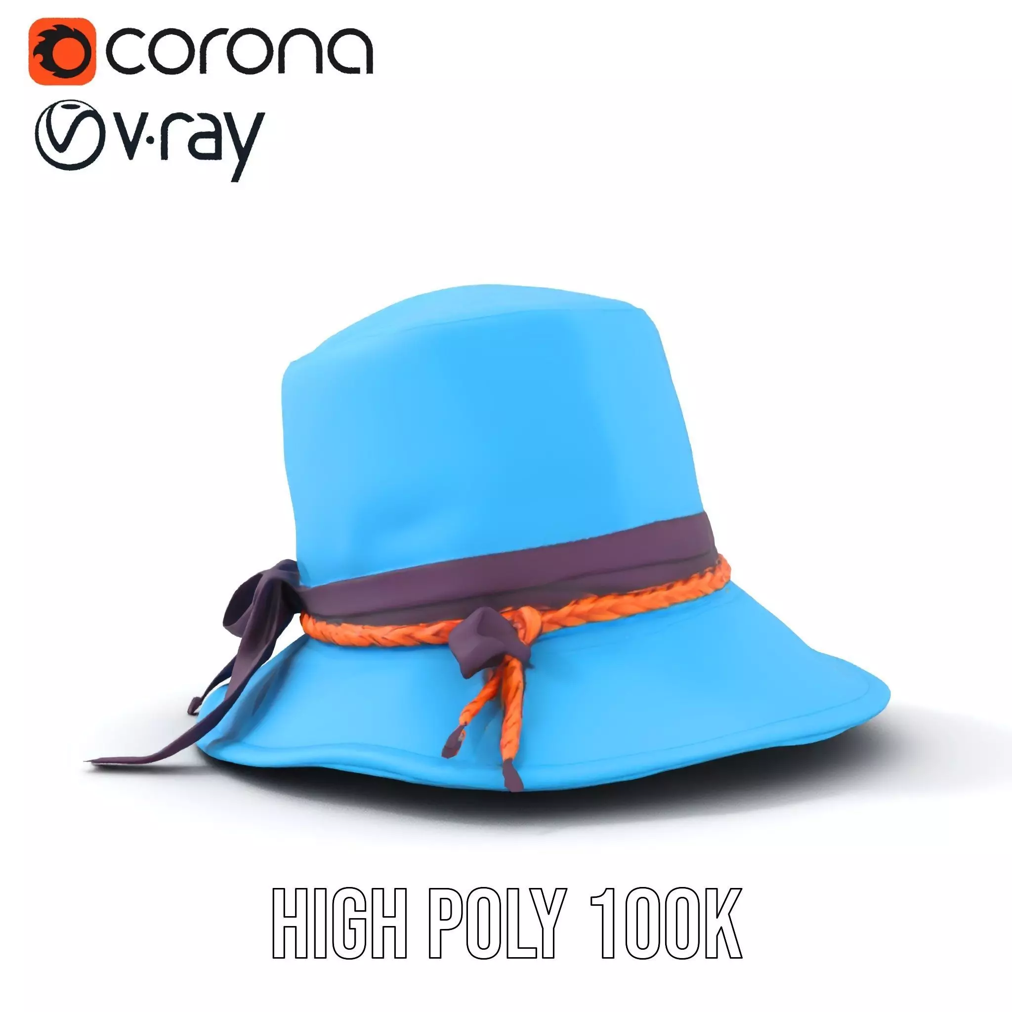 Azure Ribbon Hat model pack Low-poly 3D model_26