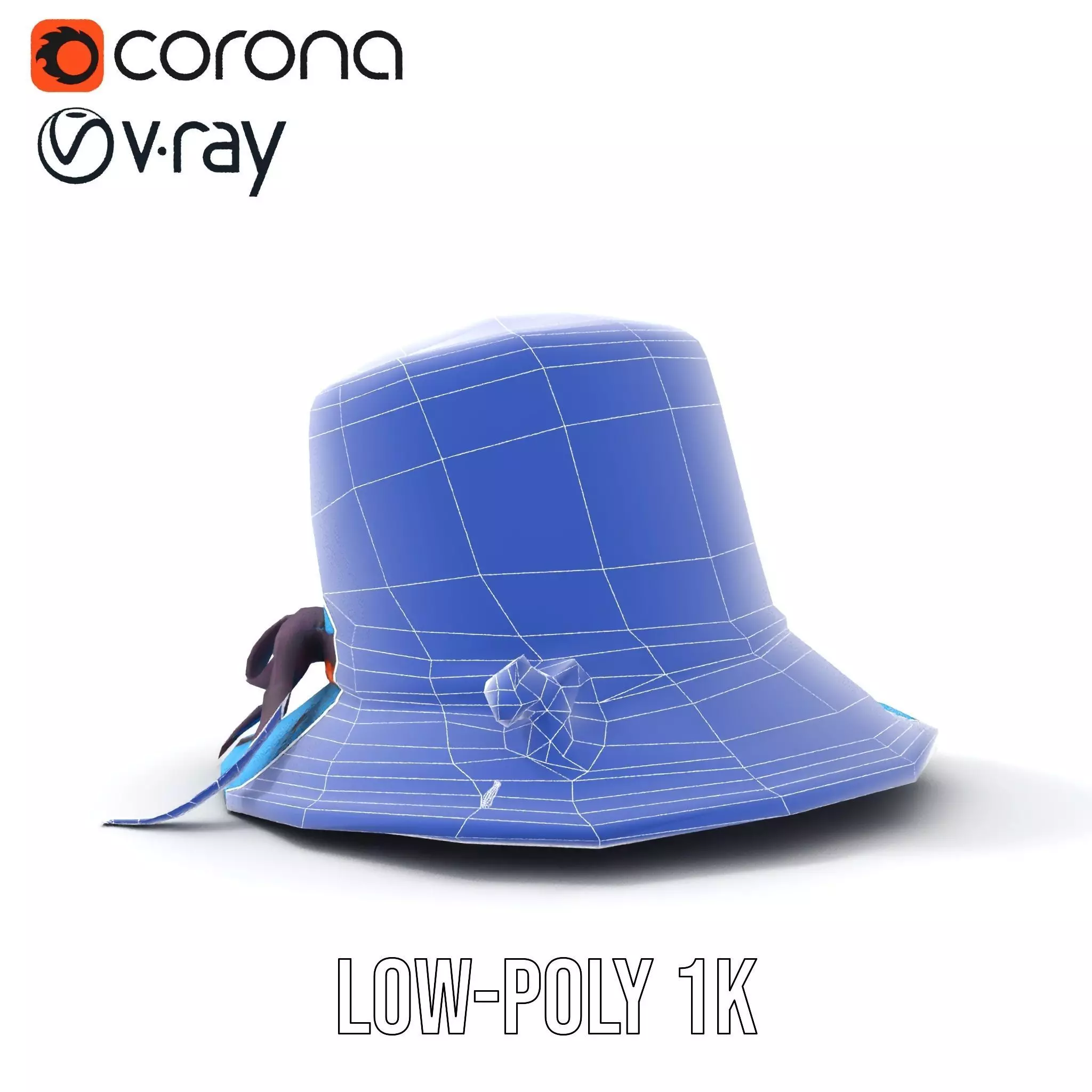 Azure Ribbon Hat model pack Low-poly 3D model_31