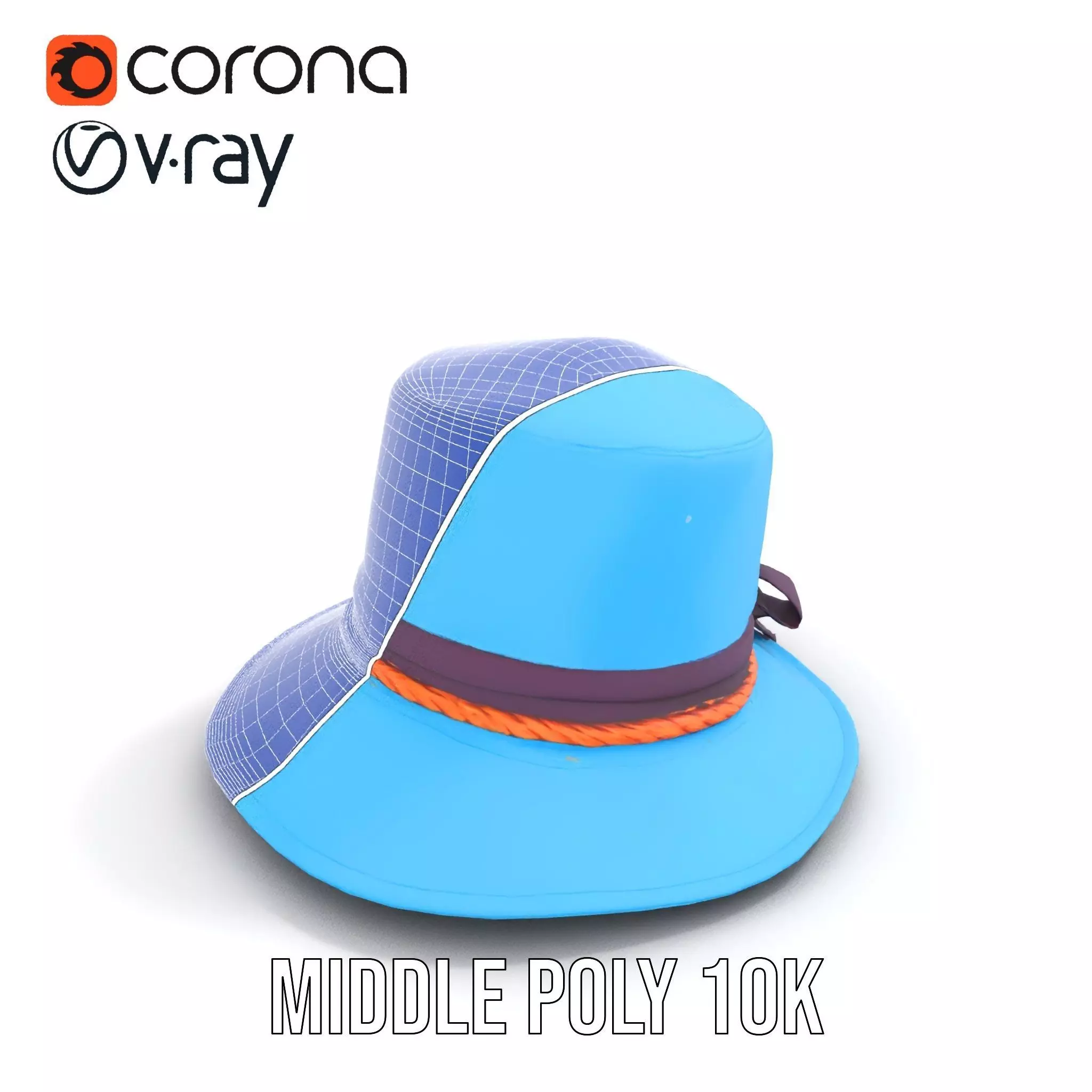 Azure Ribbon Hat model pack Low-poly 3D model_27