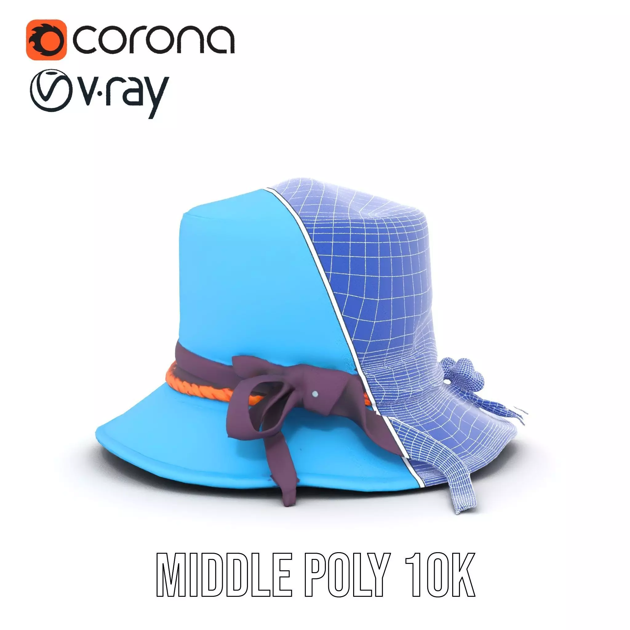 Azure Ribbon Hat model pack Low-poly 3D model_30