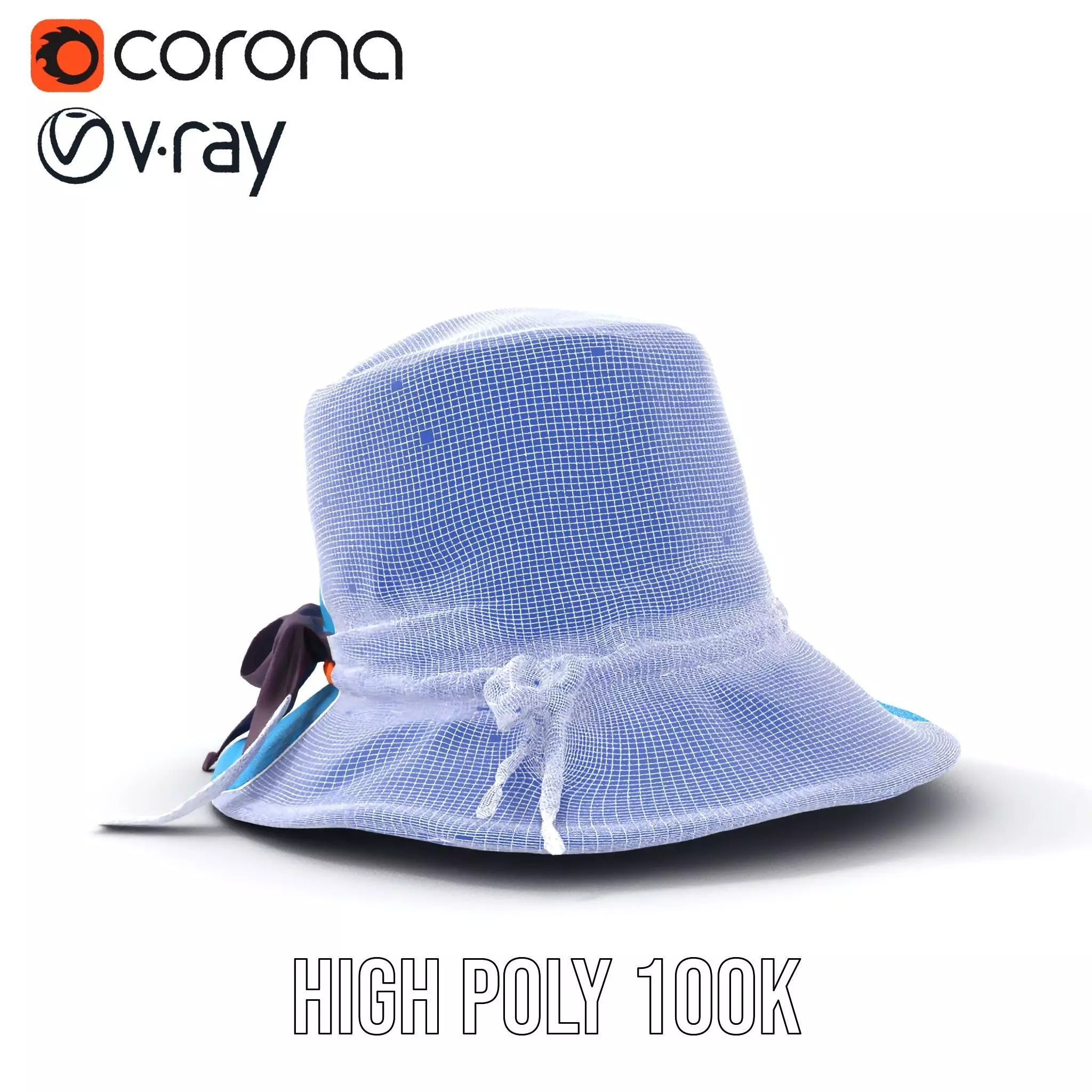 Azure Ribbon Hat model pack Low-poly 3D model_23