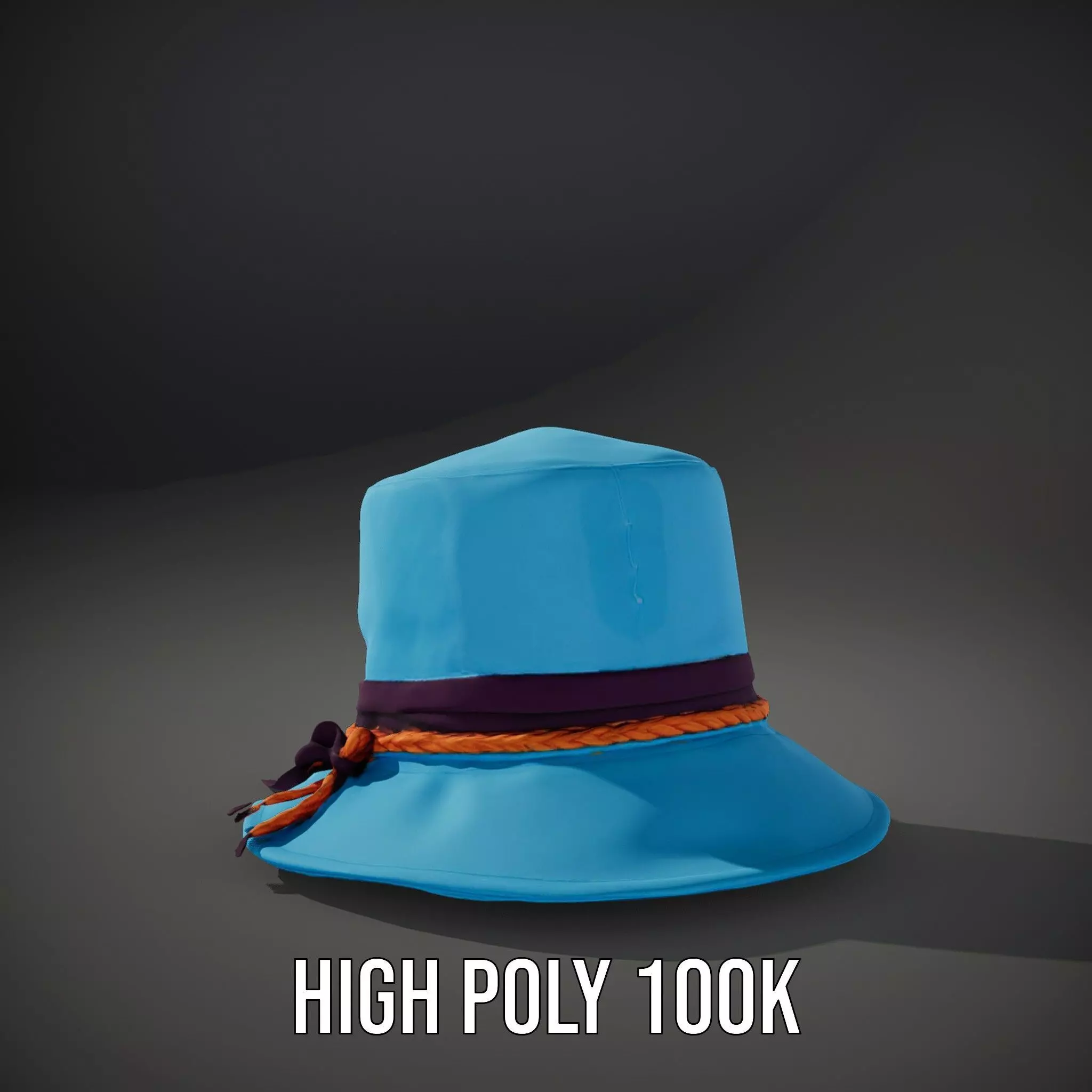 Azure Ribbon Hat model pack Low-poly 3D model_8