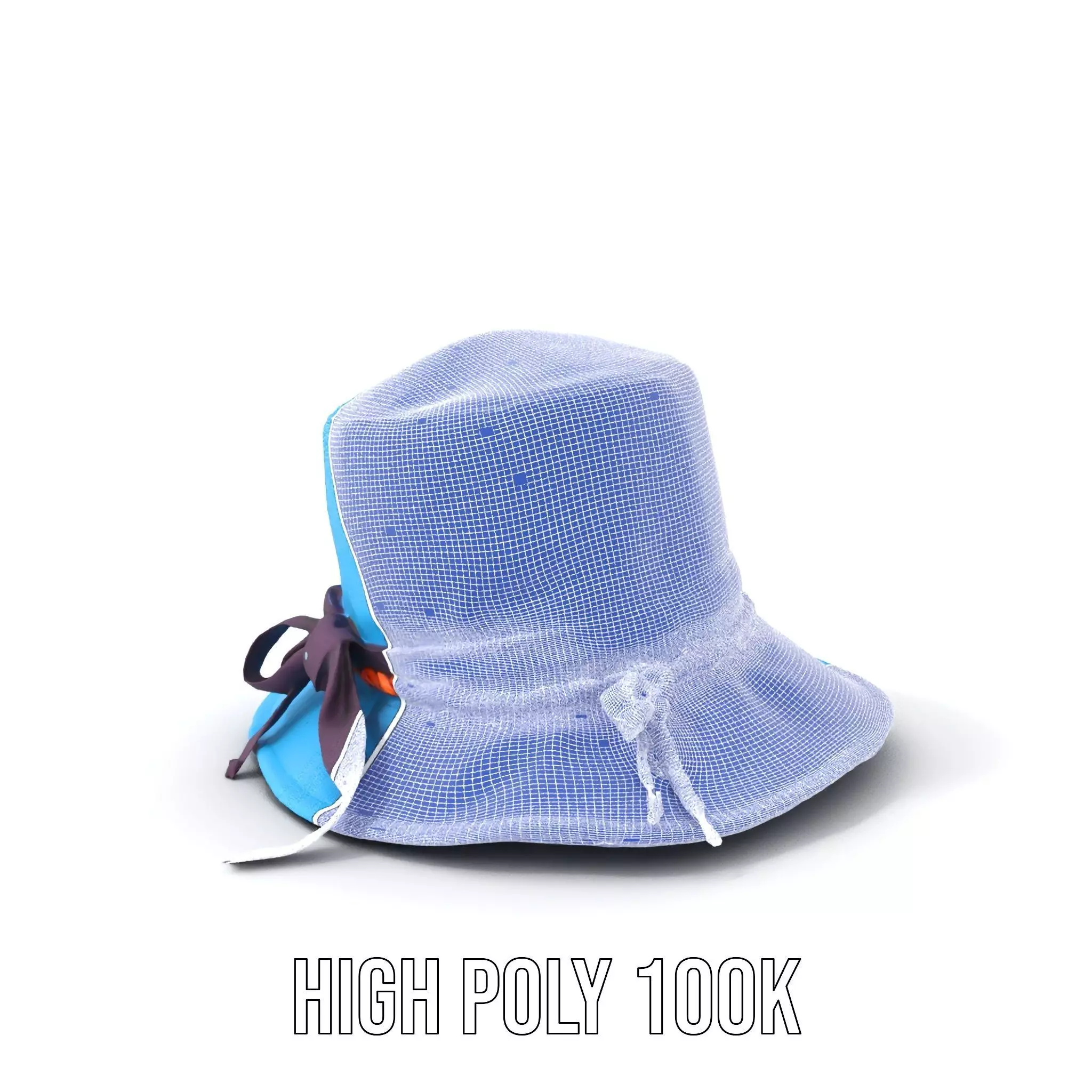 Azure Ribbon Hat model pack Low-poly 3D model_4