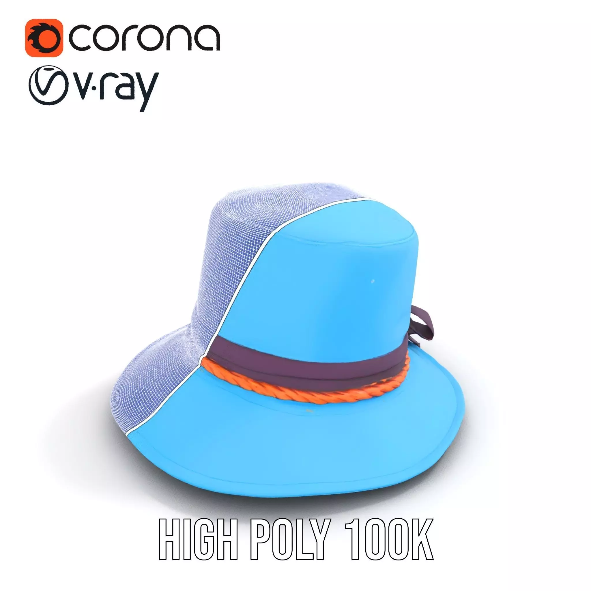 Azure Ribbon Hat model pack Low-poly 3D model_33