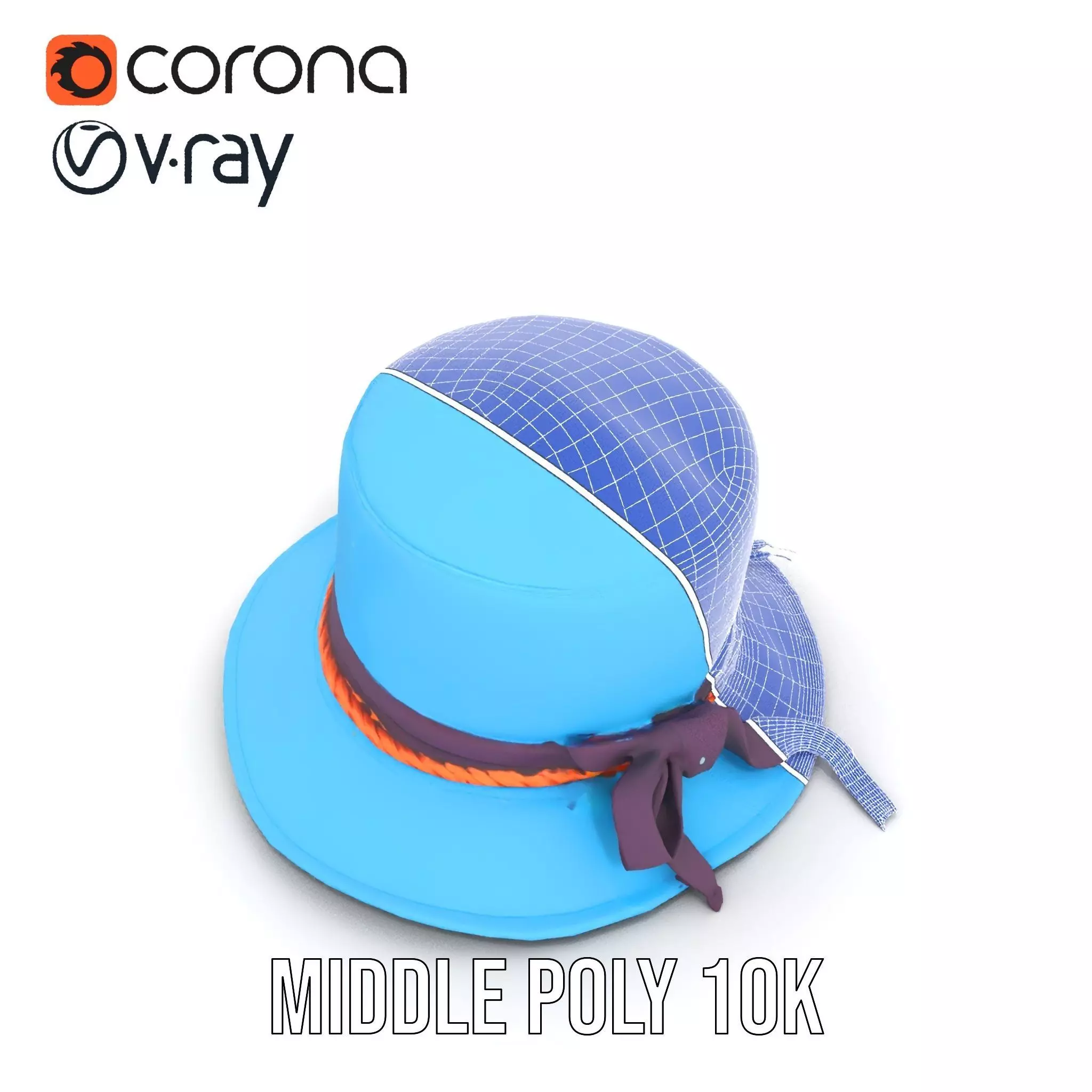 Azure Ribbon Hat model pack Low-poly 3D model_24