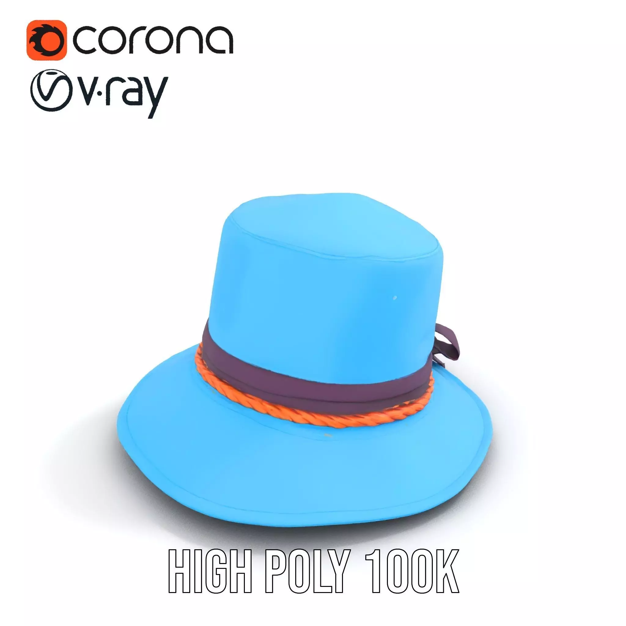 Azure Ribbon Hat model pack Low-poly 3D model_17