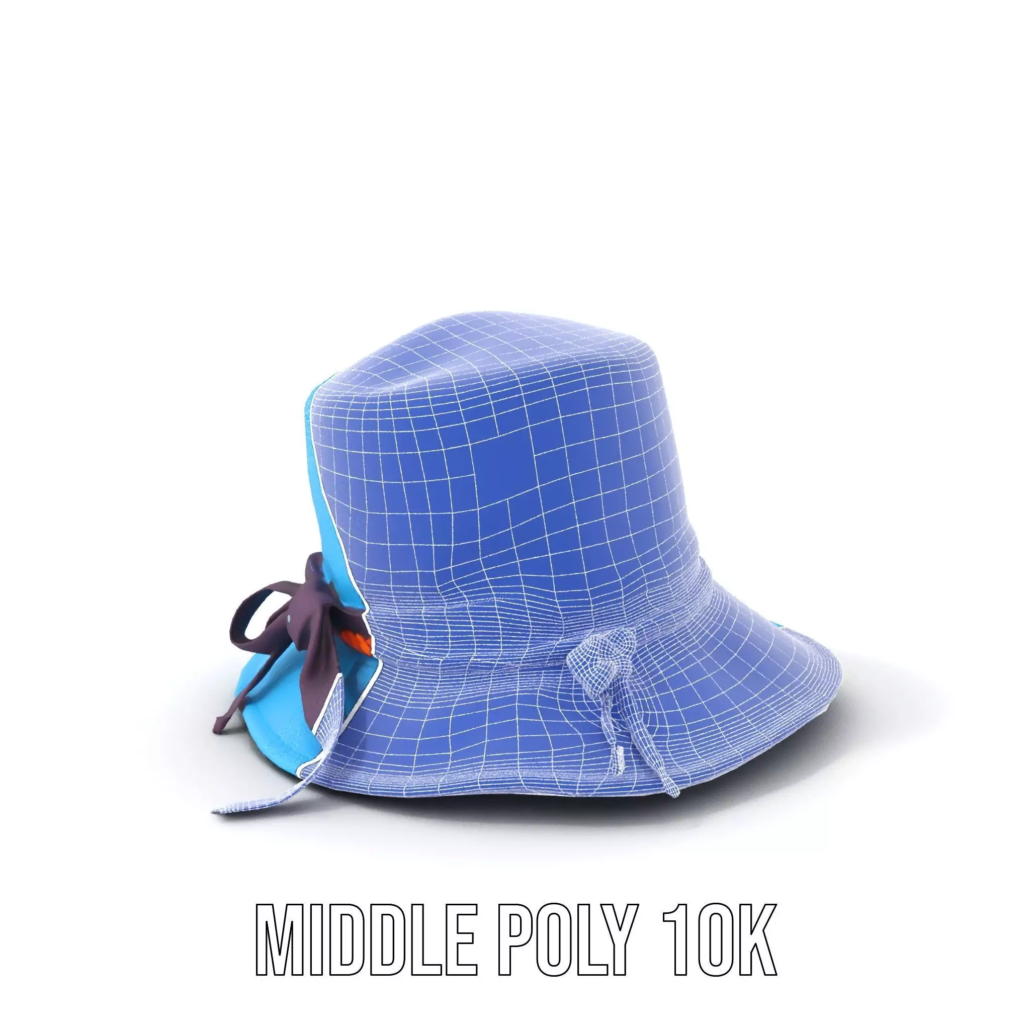Azure Ribbon Hat model pack Low-poly 3D model_15